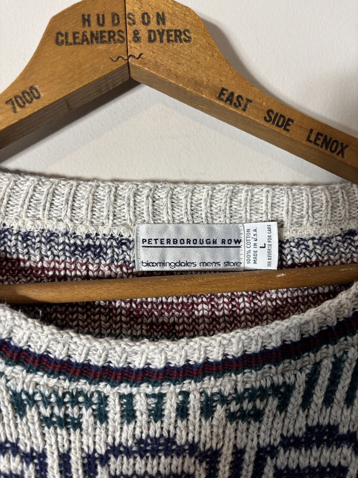 Bloomingdale's Vtg Peterborough Row Sweater Mens Knit Cotton Bloomingdales Size US L / EU 52-54 / 3 - 2 Thumbnail
