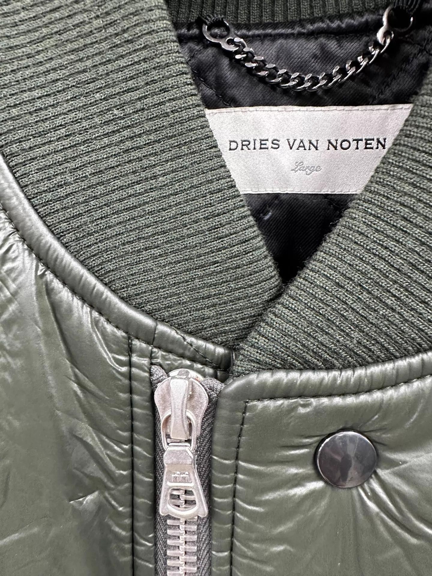 Dries Van Noten Dries Van Noten 21fw Pleated Olive Cotton Bomber Jacket L Size US L / EU 52-54 / 3 - 3 Thumbnail