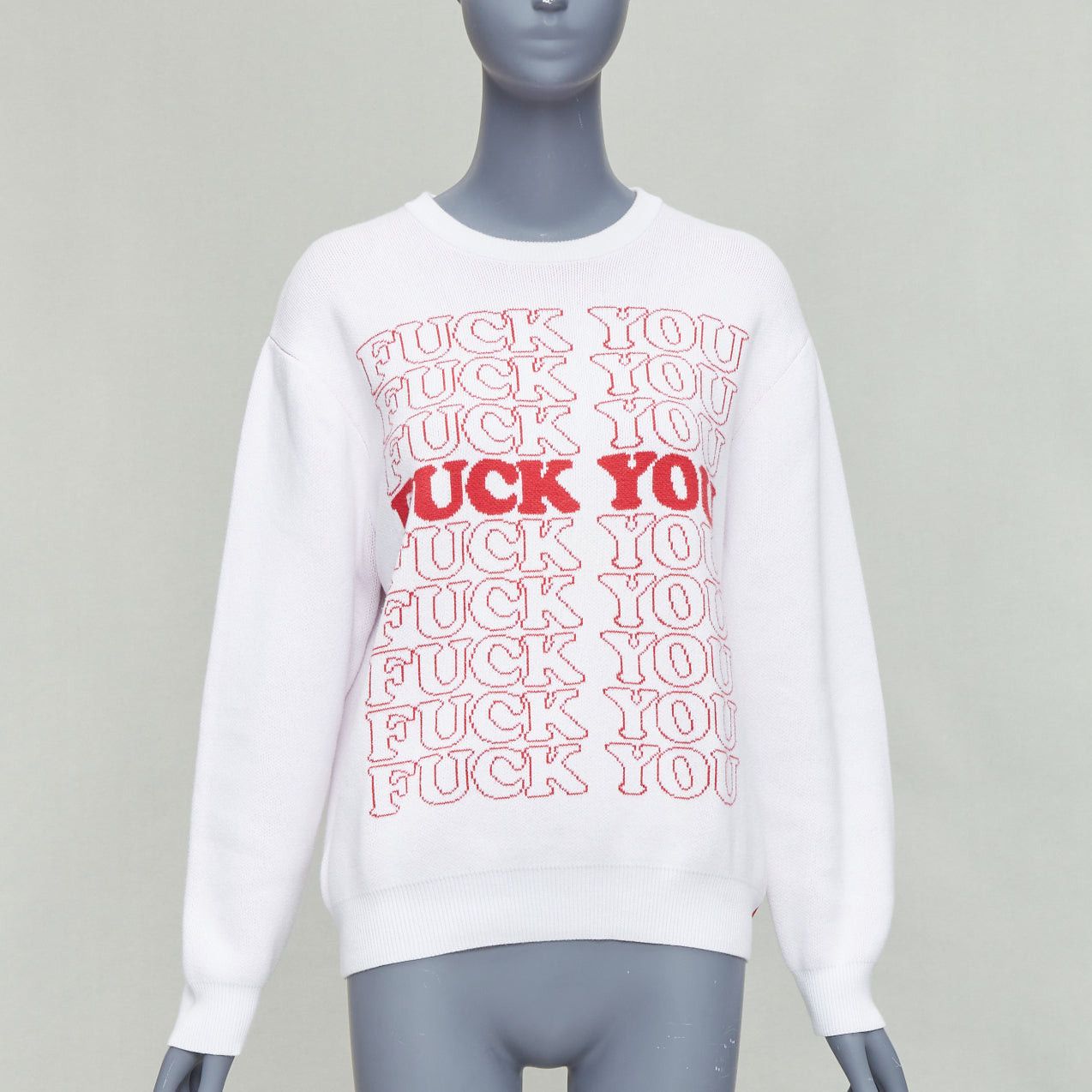 Supreme SUPREME Hysteric Glamour white red F YOU slogan pullover sweater S Size M / US 6-8 / IT 42-44 - 1 Thumbnail