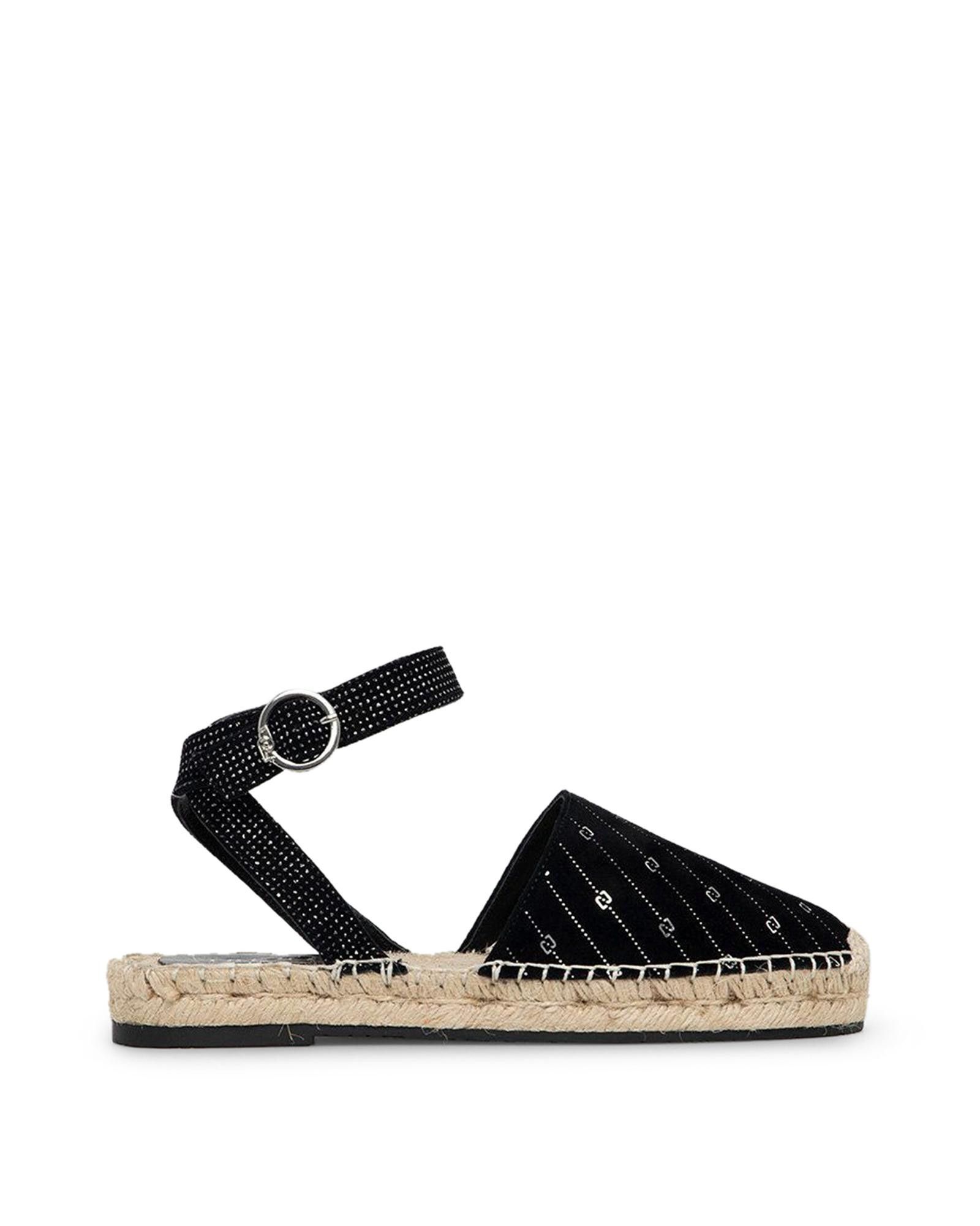image of Liu Jo Ankle Strap Sandals With Round Toe in Black, Women's (Size 9)