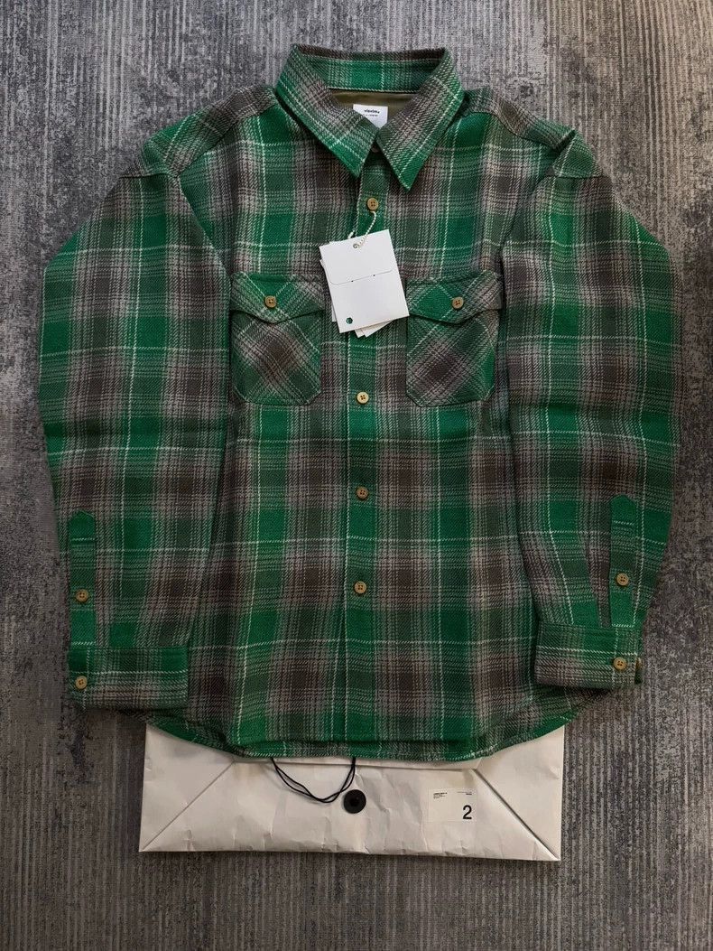 Visvim LUMBER KHADI CHECK L/S GREEN | Grailed
