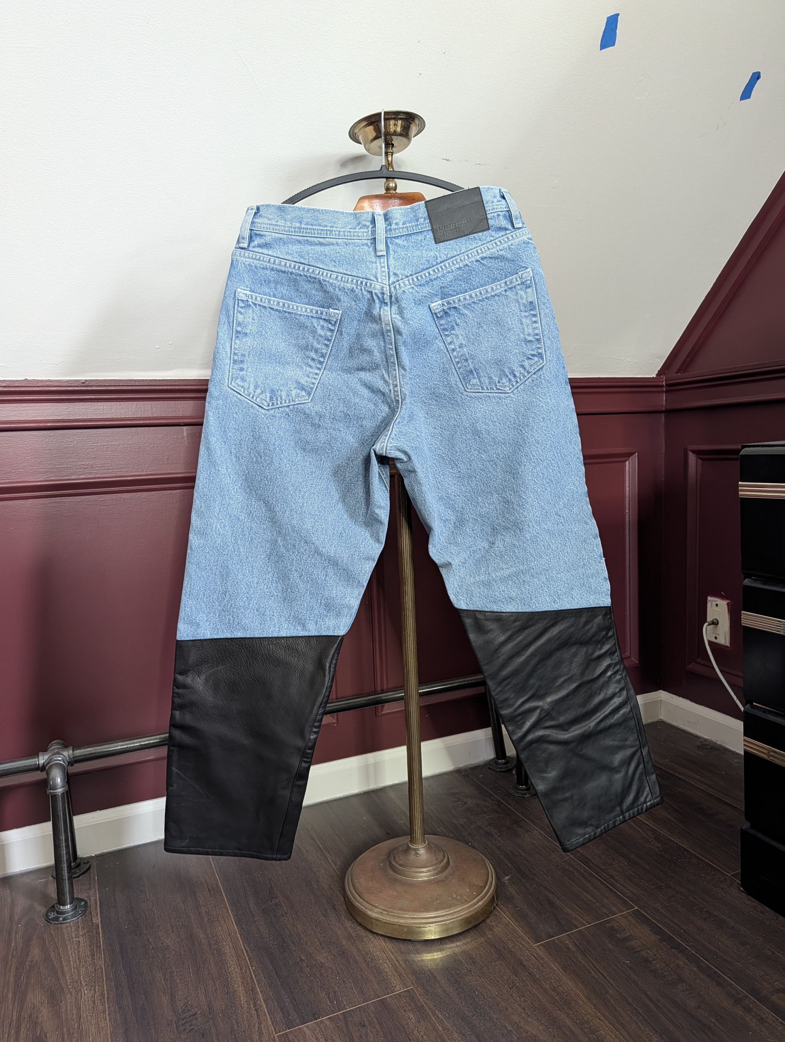 Enfants Riches Deprimes GRAIL Leather double knee jeans with lighter tip details Size US 30 / EU 46 - 9 Thumbnail