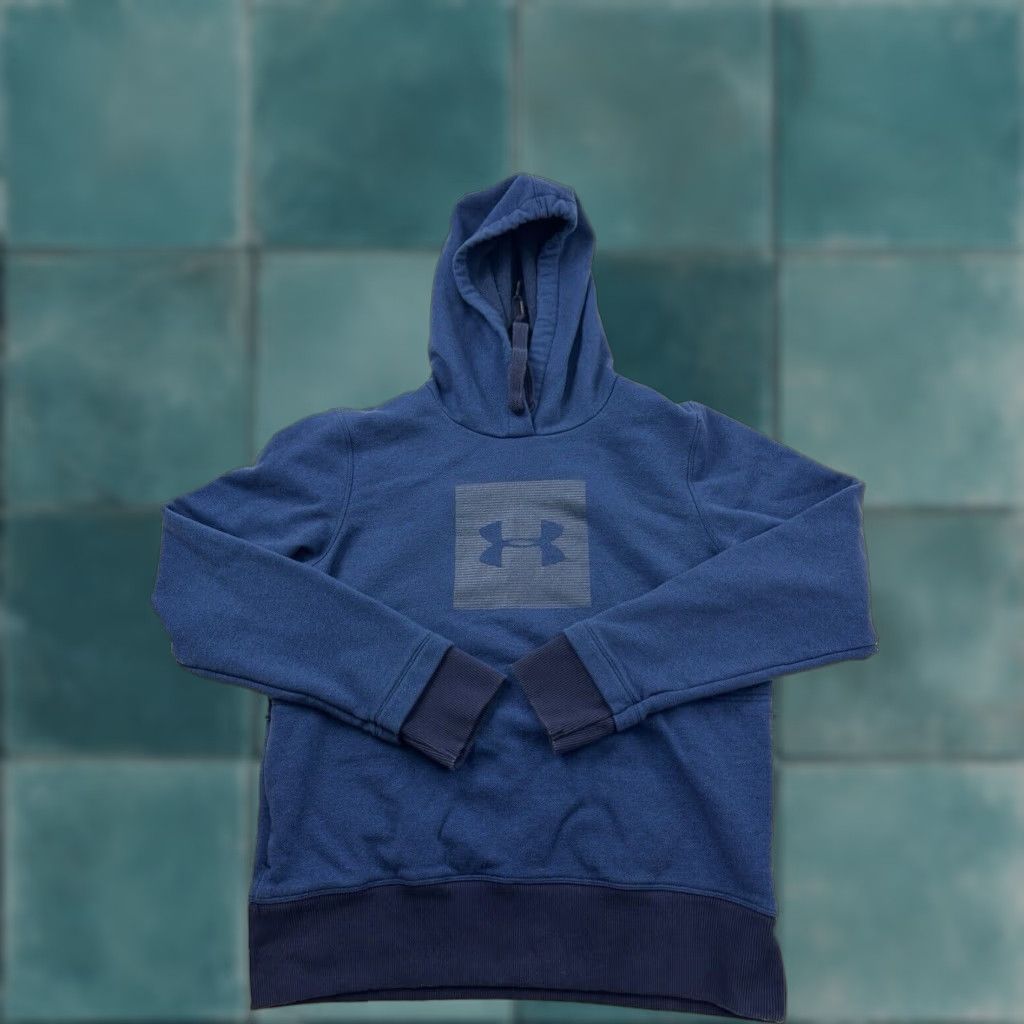 Under Armour Under Armour Hoodie Mens Medium M Blue Pullover Threadborne Logo Sweatshirt Hoodie Mens Blue Threadborne Logo Pullover Size US M / EU 48-50 / 2 - 1 Thumbnail