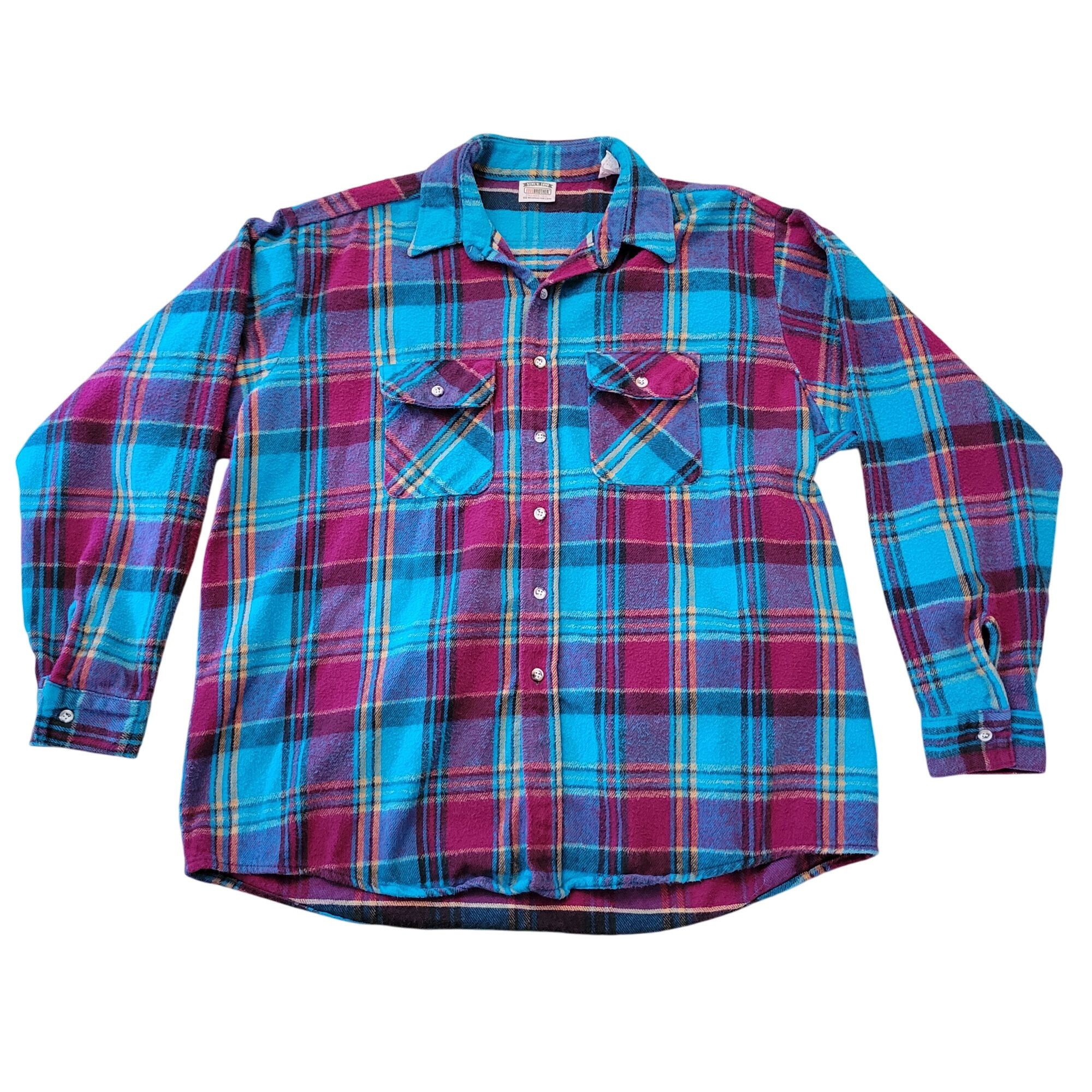FiveBrother Vintage Five Brother Tallman 2XL Blue Plaid Flannel Shirt US Size US XXL / EU 58 / 5 - 1 Thumbnail