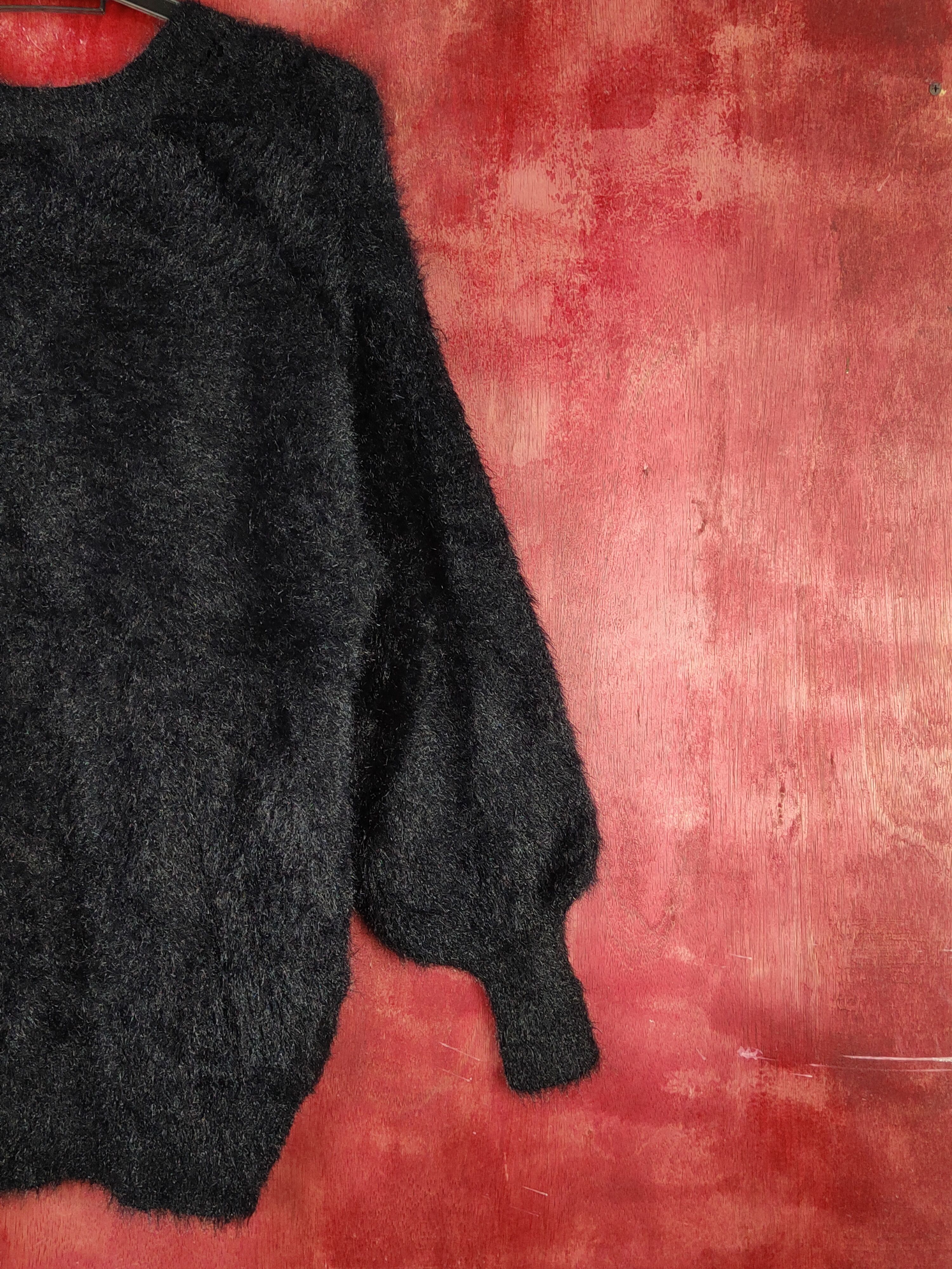 GU GU Black Shag Shaggy Fur Mohair Knitwear Cardigan #S1941 Size S / US 4 / IT 40 - 10 Thumbnail