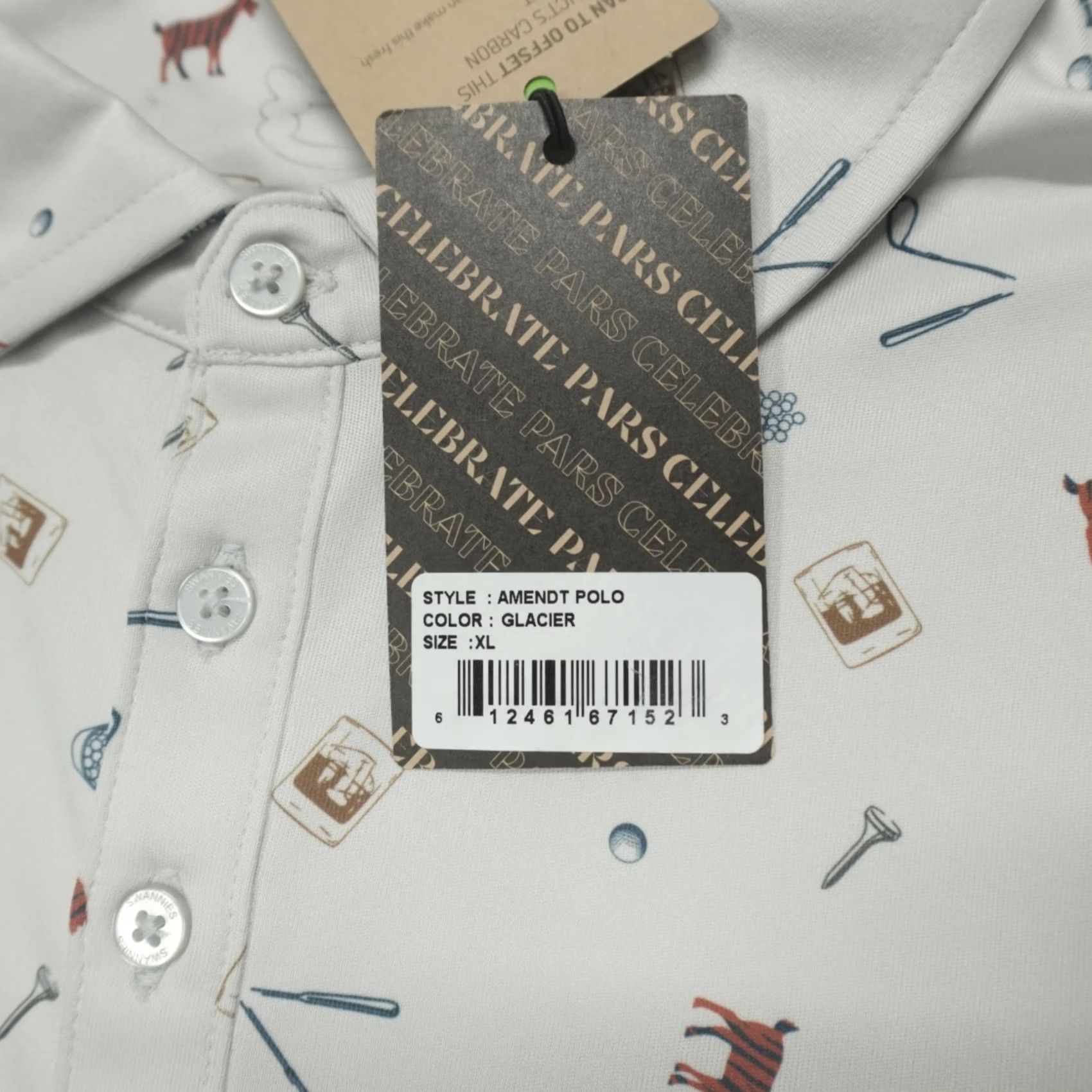 Vintage Swannies Golf Polo Shirt XL Gray Print Athletic S/S Men's Glacier Amendt Size US XL / EU 56 / 4 - 3 Thumbnail