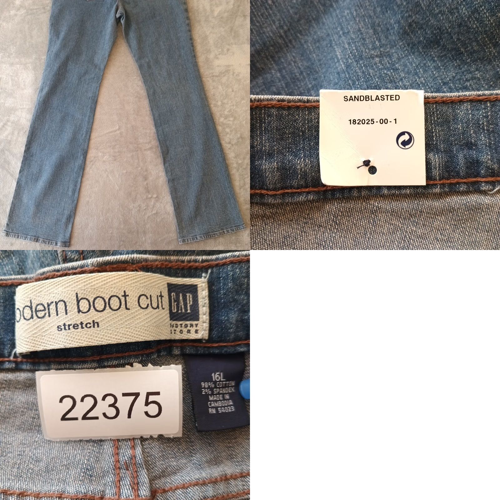 Gap Gap Jeans Bootcut Womens Size 16 Long 36x36 Medium Wash Blue Cotton Blend Denim Mid Rise 5-Pocket Stretch Regular Size 25" / US 0 / IT 36 - 8 Thumbnail