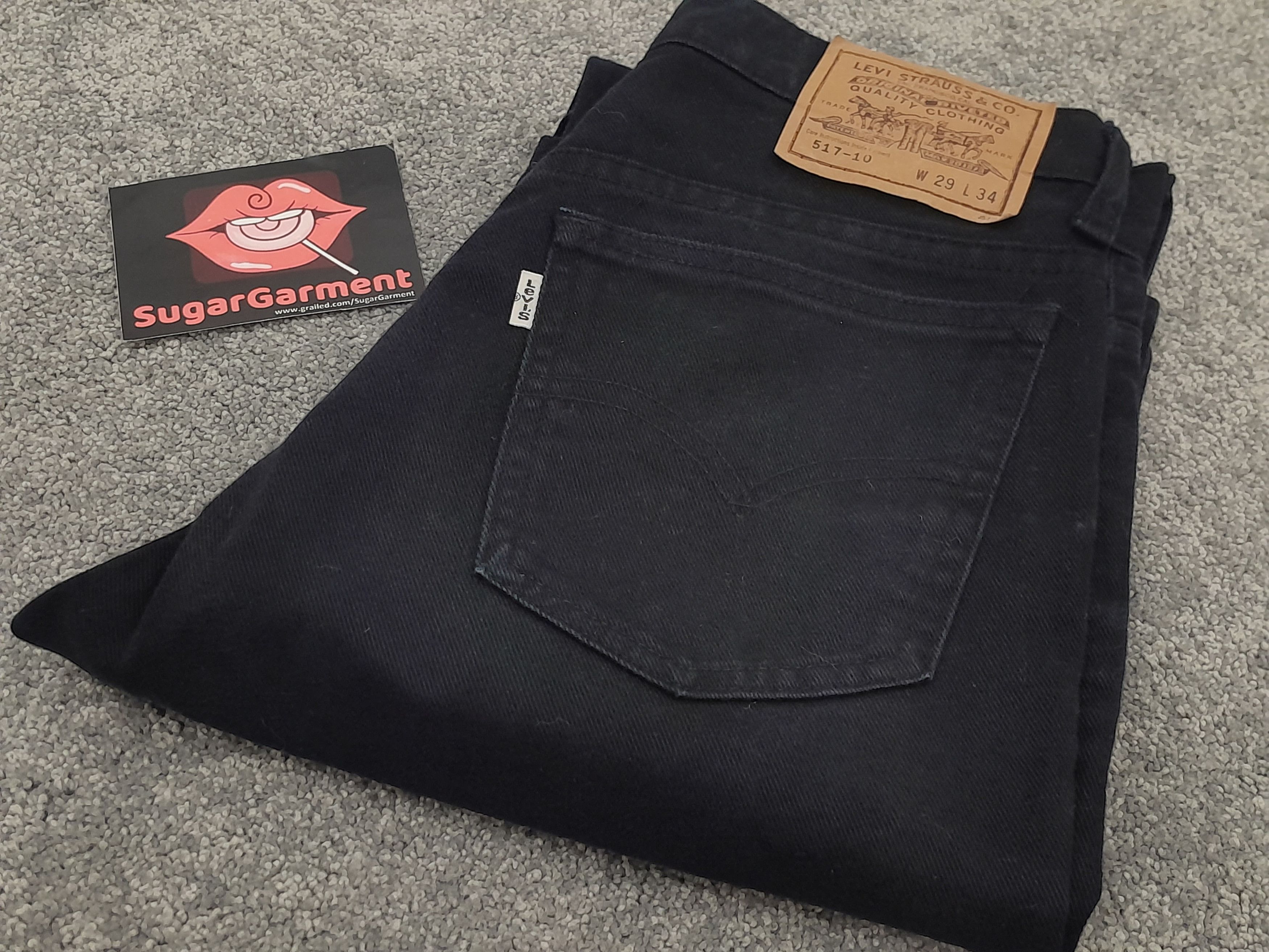 Levi's × Vintage Levis 517 Jeans Bootcut SUPER BLACK Size US 27 - 18 Thumbnail
