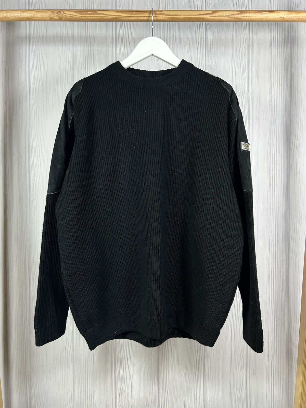 Paul & Shark Vintage Paul Shark Yachting Wool Leather Knitted Sweater XL Size US XL / EU 56 / 4 - 1 Thumbnail