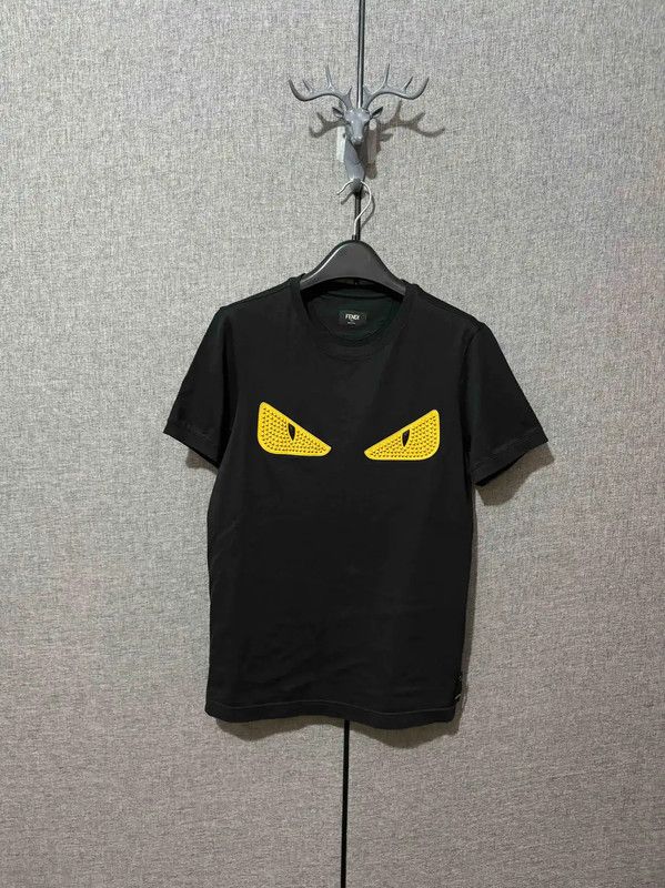 Fendi Fendi Men's Black Cotton Monster T-shirt 0089 Size US XS / EU 42 / 0 - 1 Thumbnail