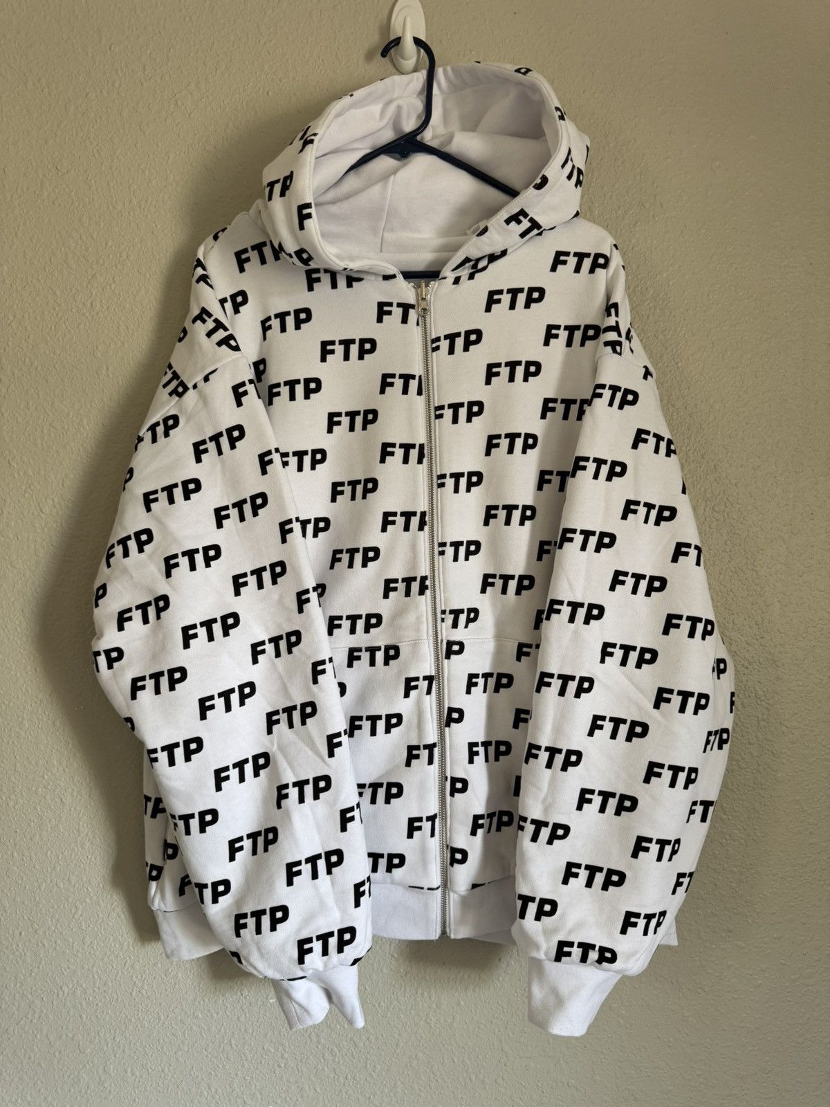 Fuck The Population FTP Allover Logo Reversible Hoodie | Grailed