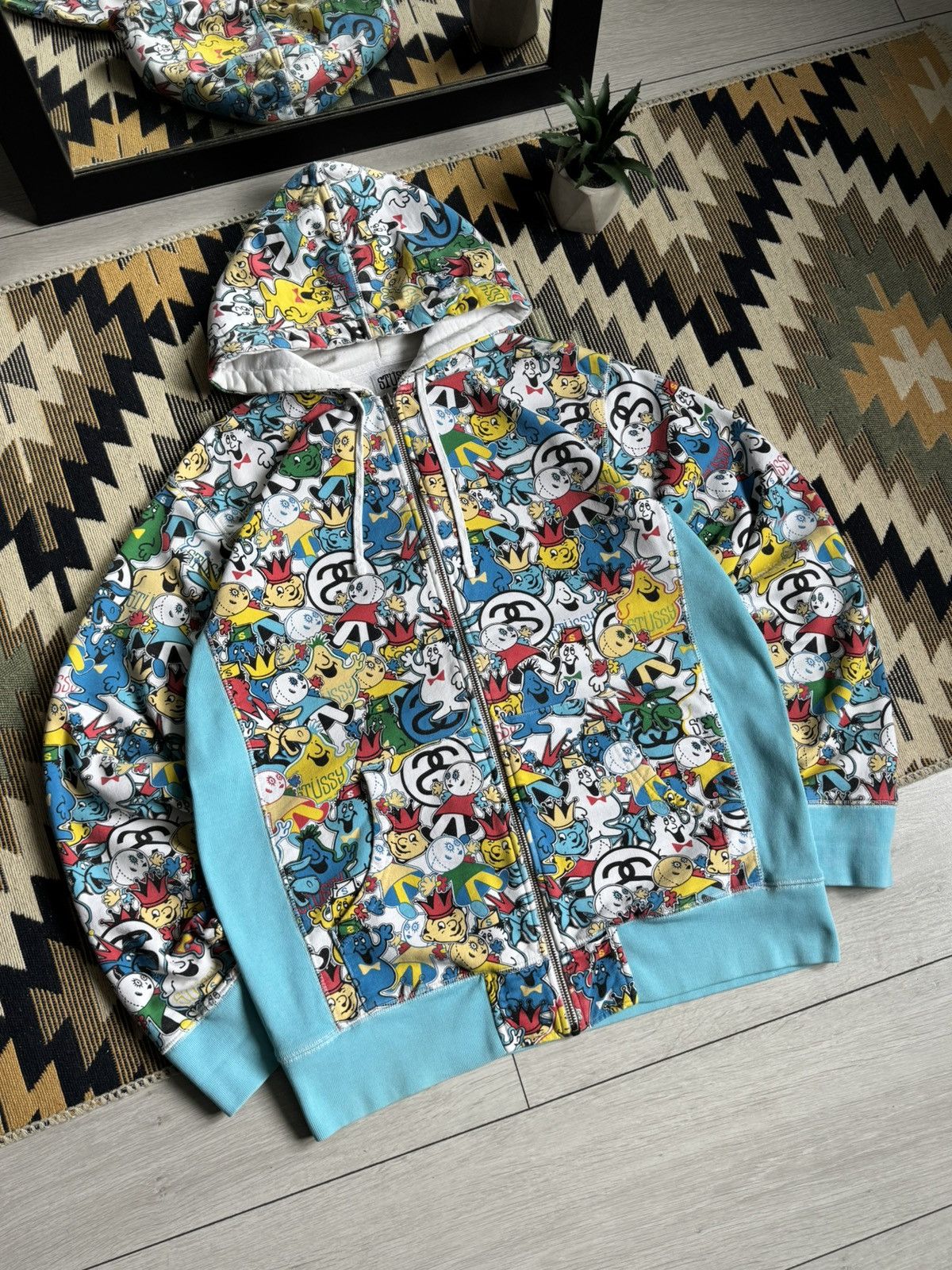 Stussy Stussy Monogram Over Print Cartoon Zip-Hoodie Size US M / EU 48-50 / 2 - 2 Thumbnail