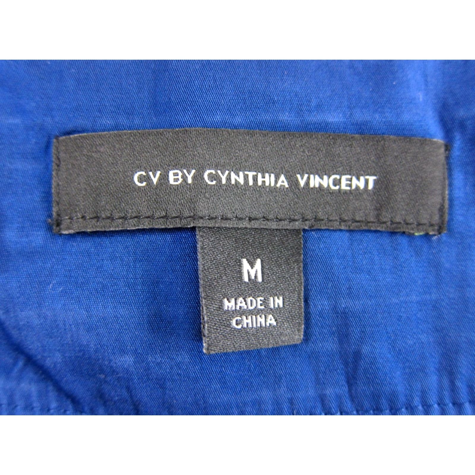 Vintage Cynthia Vincent Shirt Dress M Women Blue Sequin Short Sleeve Tunic Dress Knee Length 90s Bohemian Party/Cocktail Size 32" / US 10 / IT 46 - 3 Thumbnail