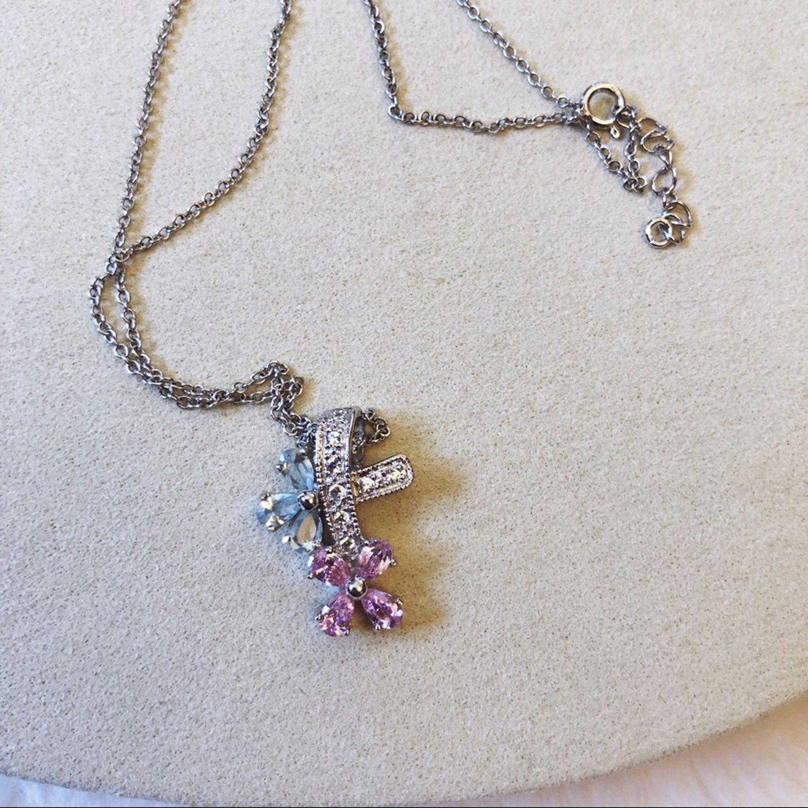 Other Sterling Silver Multi Crystals Flowers Necklace Size ONE SIZE - 5 Thumbnail