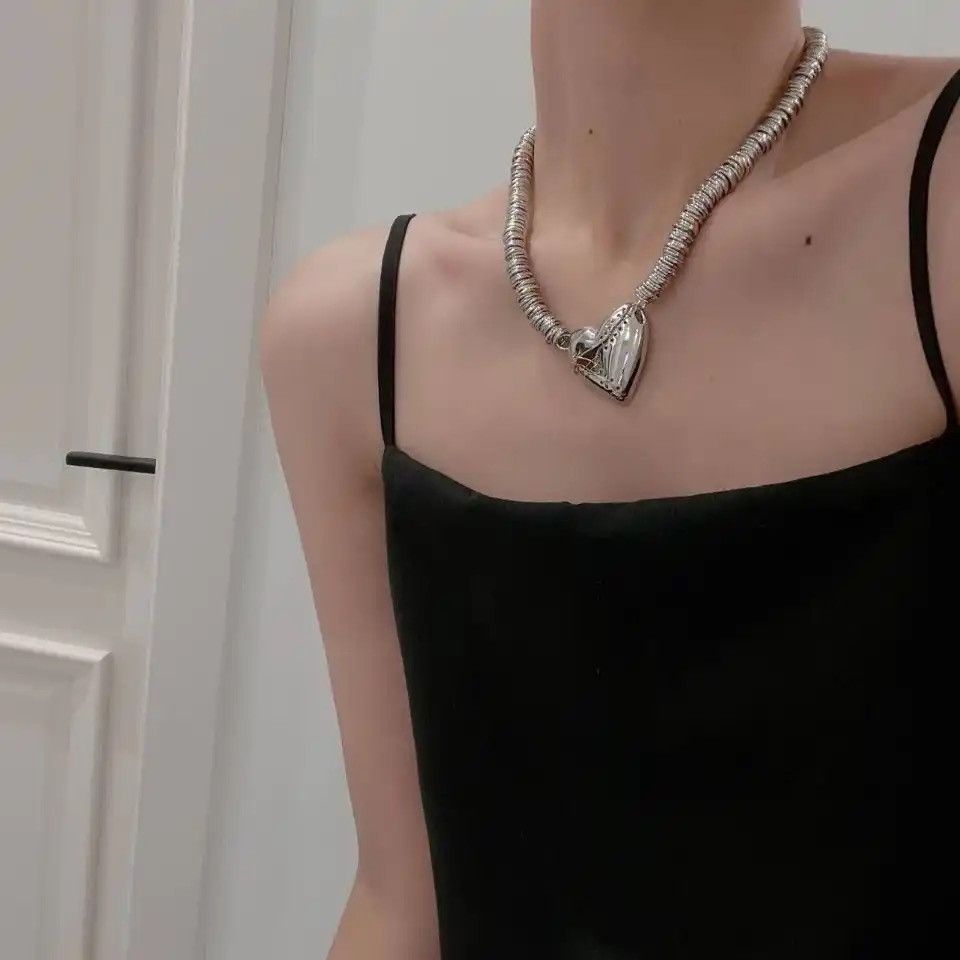 Jewelry × Vintage Hip Hop Harajuku Y2k Accessories Punk Peach Heart Size ONE SIZE - 2 Thumbnail