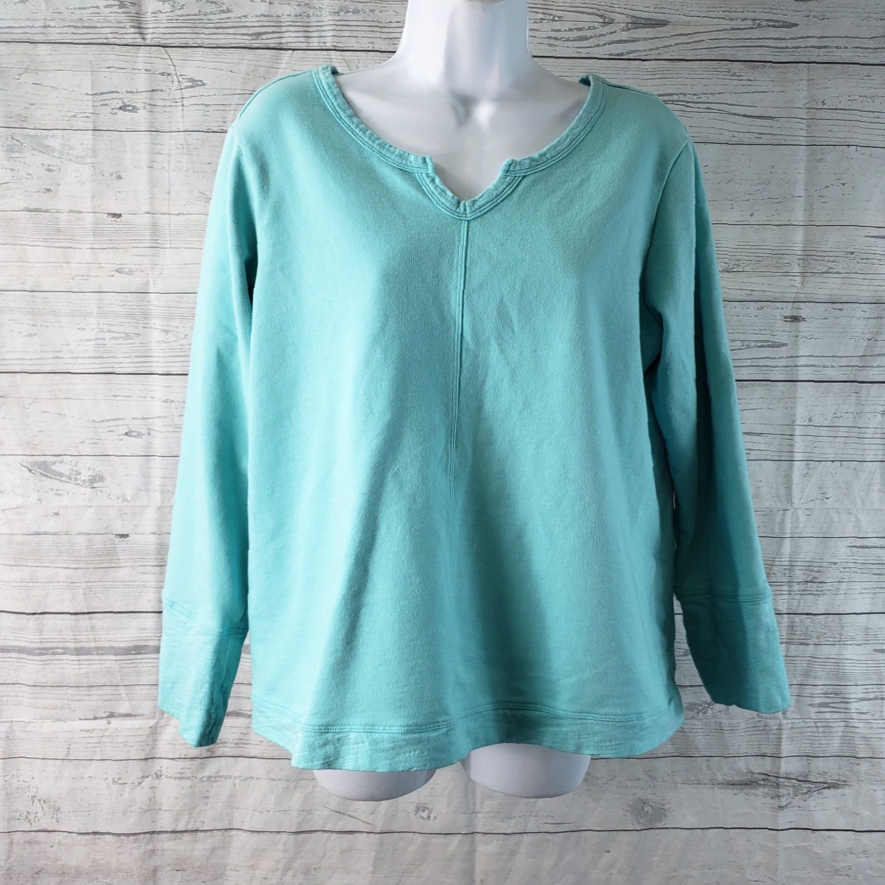 Habitat Habitat Womens Pullover S Solid Blue Cotton Blend Long Sleeve ShirtMens Womens Size S / US 4 / IT 40 - 2 Thumbnail