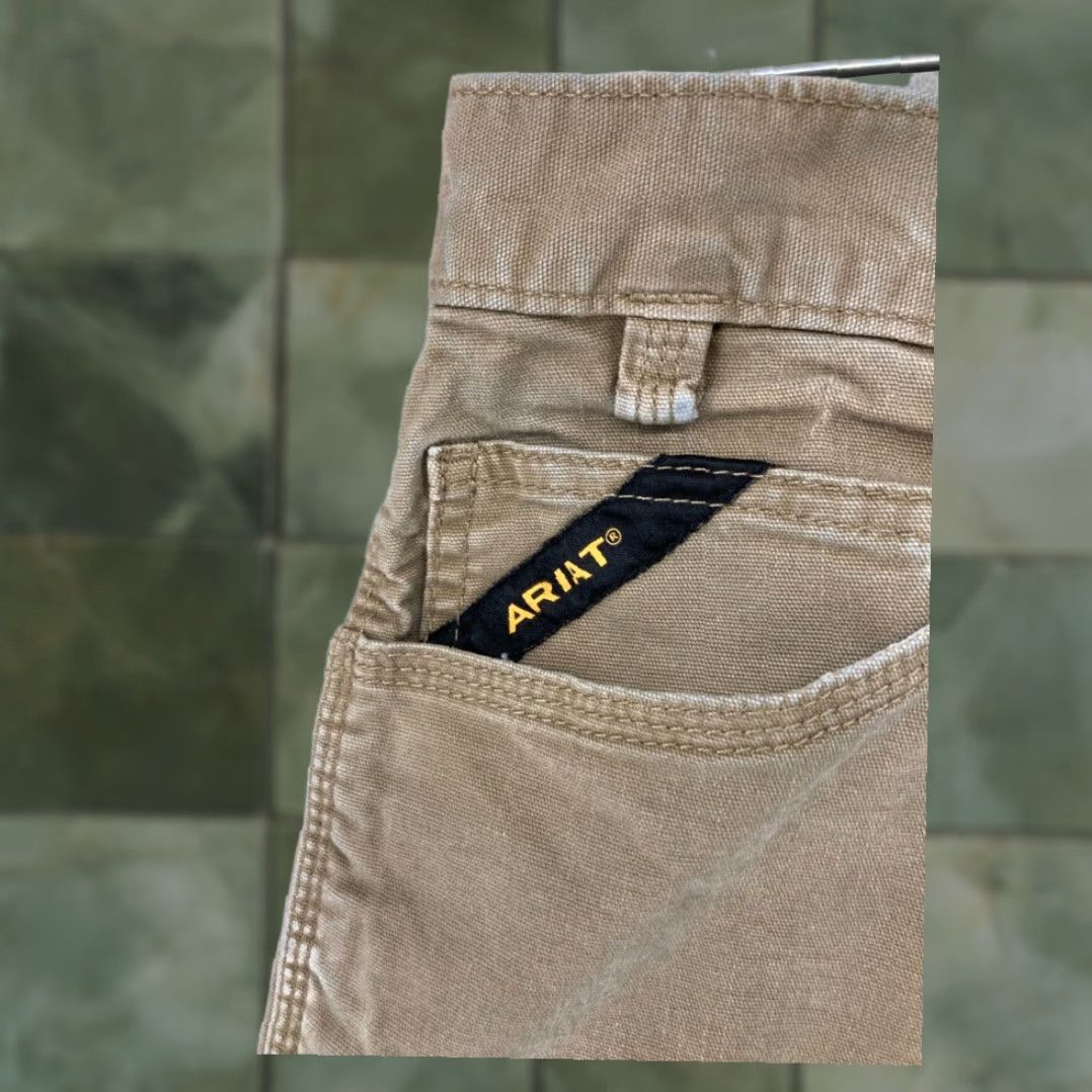 Ariat Ariat Mens Relaxed Straight M4 REBAR Khaki Canvas Work Pants 34x30 Size US 34 / EU 50 - 5 Thumbnail
