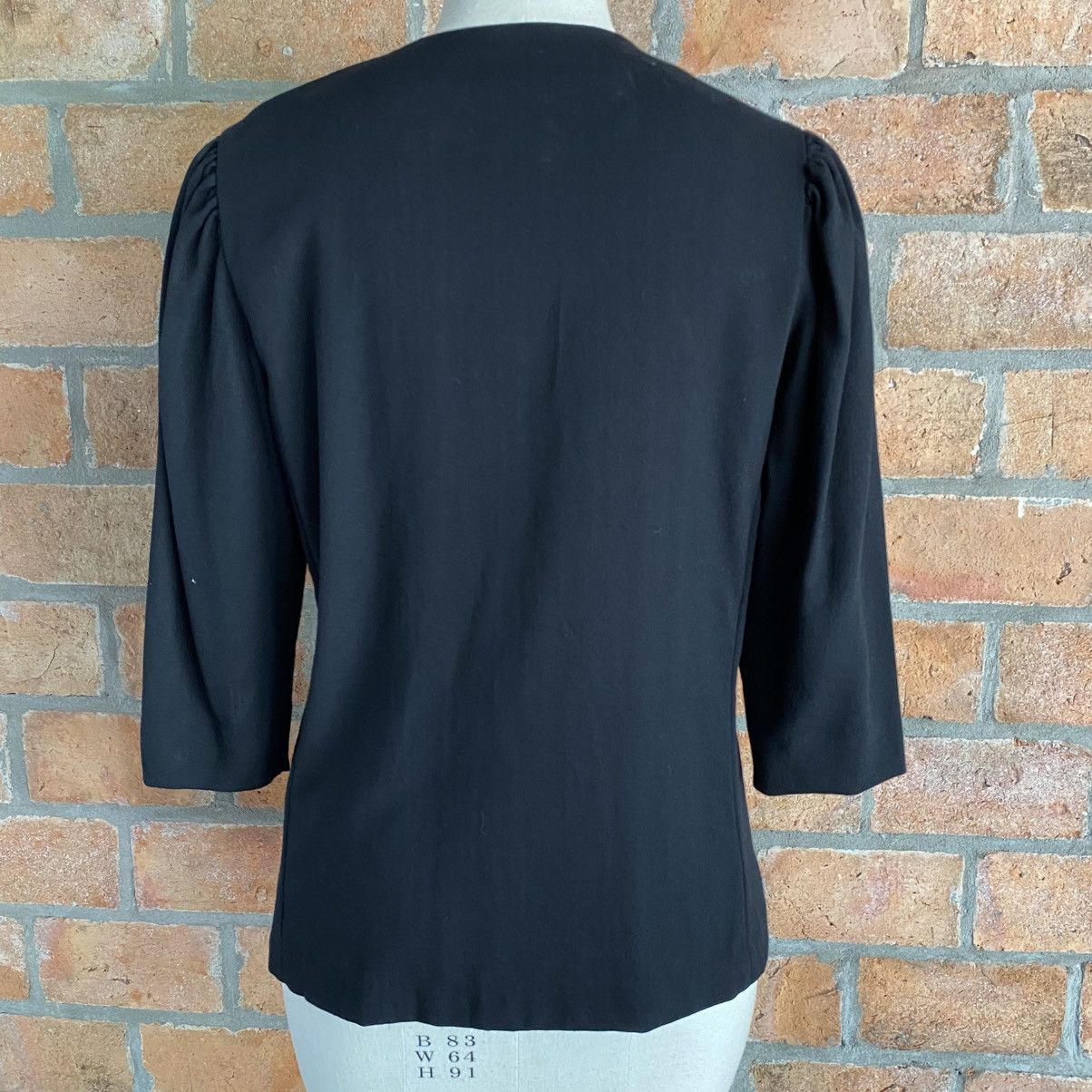 Yves Saint Laurent YVES SAINT LAURENT Black Button-Front Blouse 3/4 Sleeves Size M / US 6-8 / IT 42-44 - 11 Thumbnail
