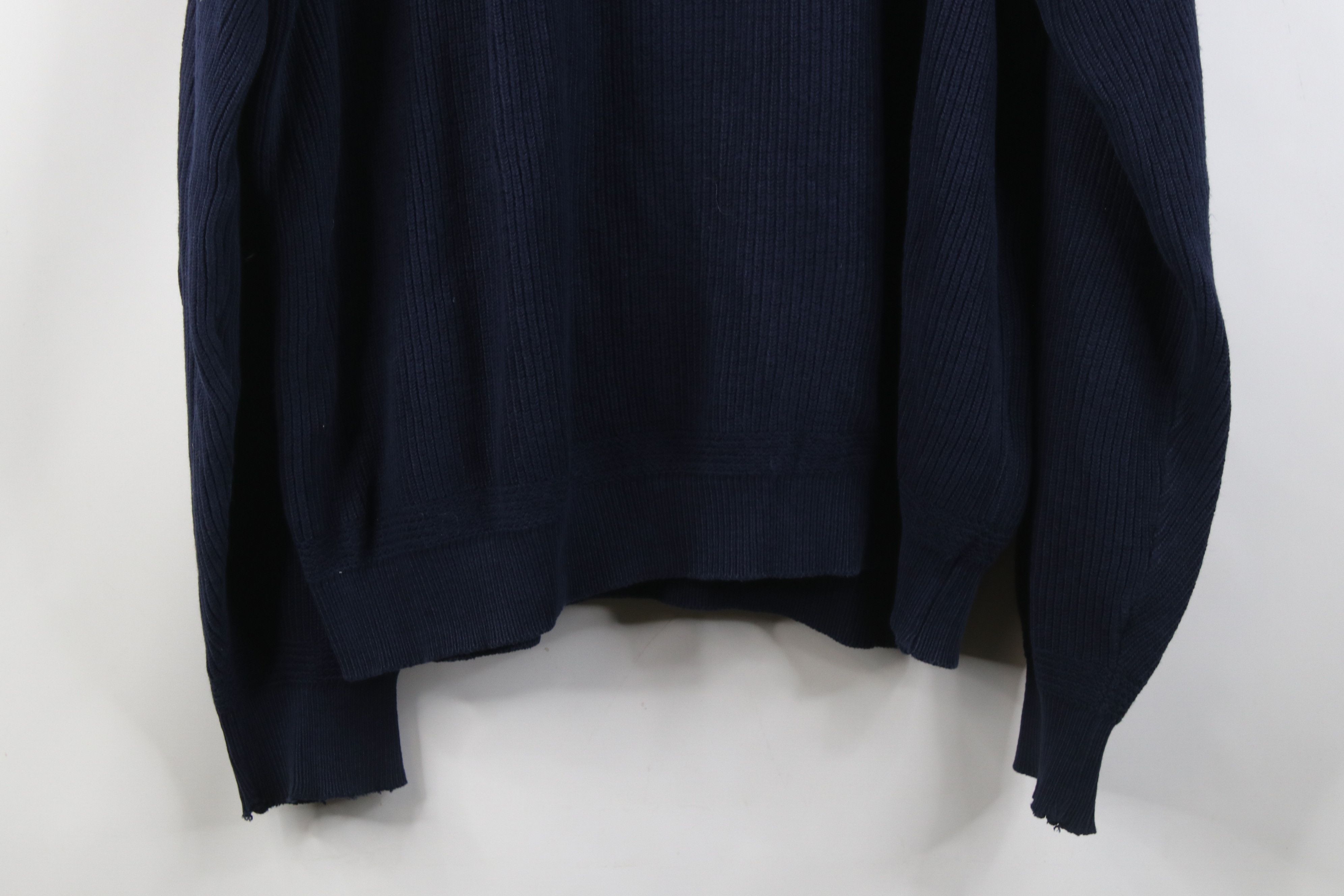 Lands' End Vintage 90s Lands End Cotton Ribbed Knit Henley Sweater USA Size US L / EU 52-54 / 3 - 13 Thumbnail