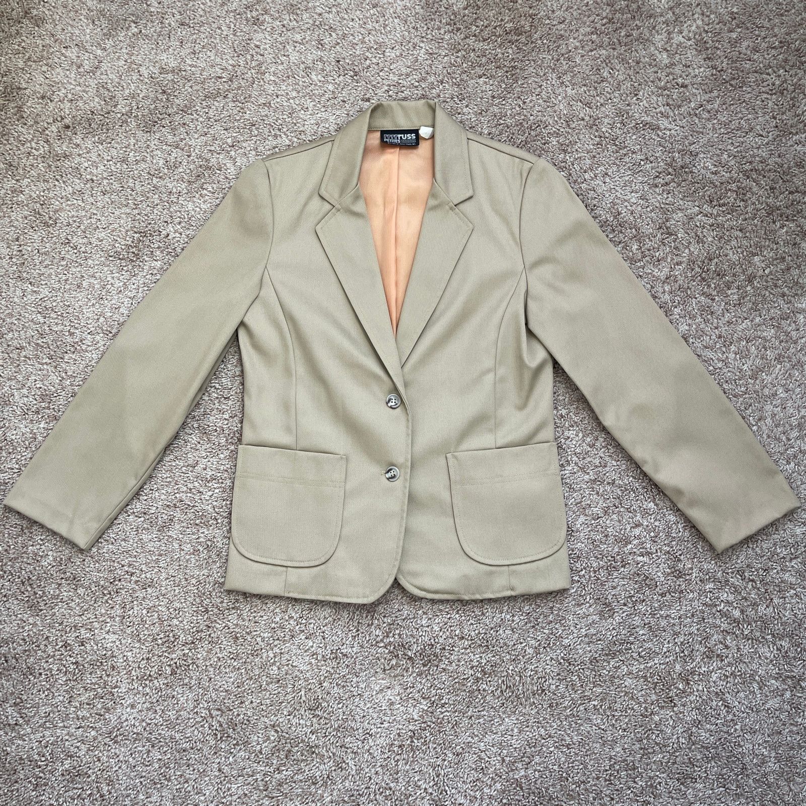 Vintage VTG 70’s Russ Petites Khaki Jacket Knee Length Skirt Set 4 Size S / US 4 / IT 40 - 8 Thumbnail