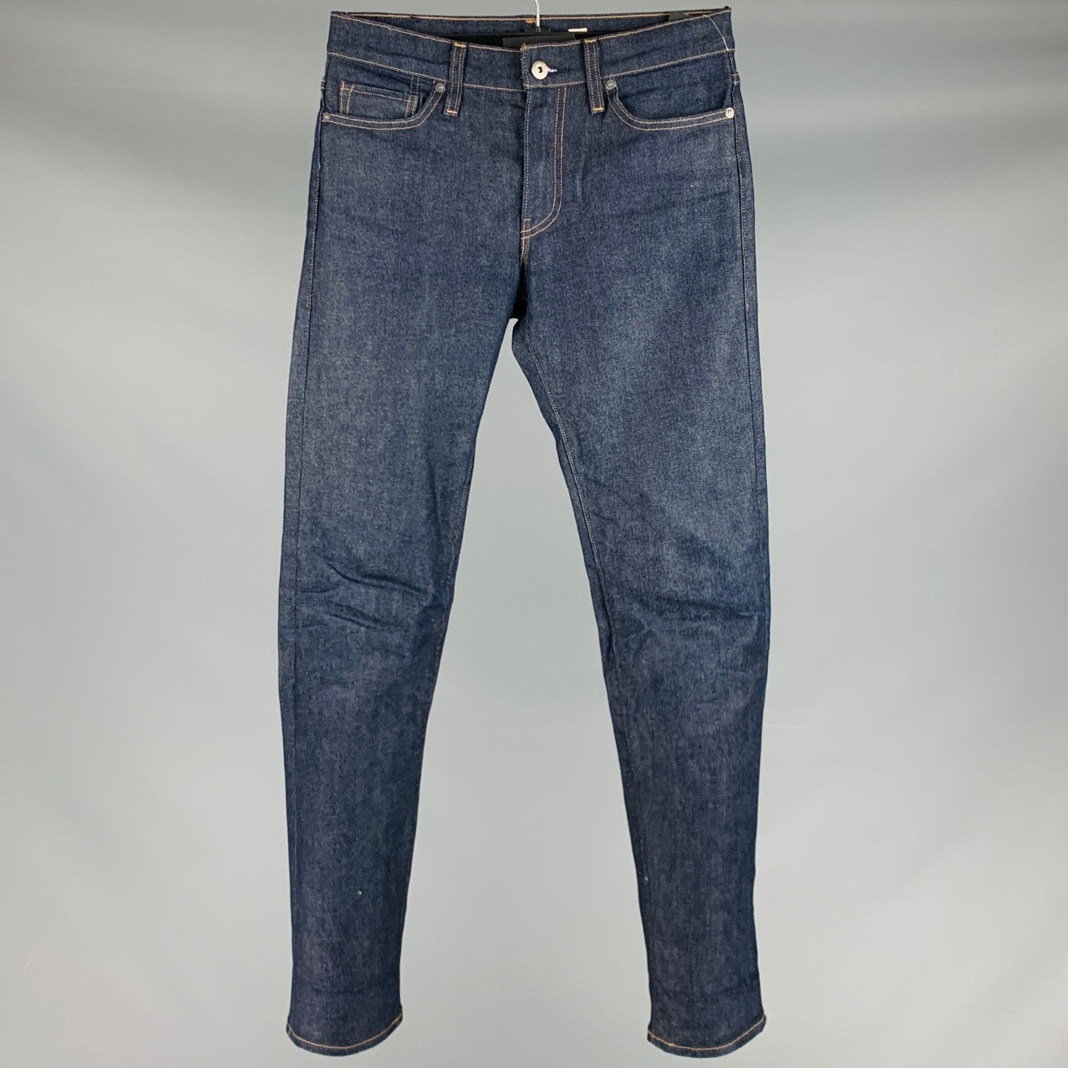 image of Levis Blue Cotton Blend Slim Straight Five Pockets Jeans, Men's (Size 29)