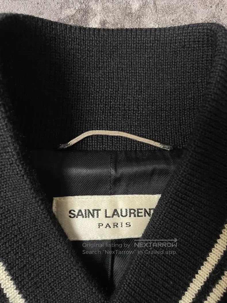 Saint Laurent Paris Saint Laurent Paris Navy Blue Wool and Leather Baseball Ja Size US M / EU 48-50 / 2 - 4 Thumbnail