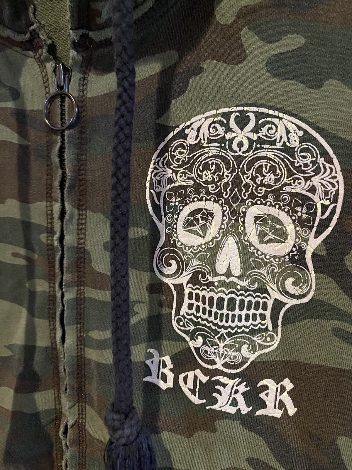 If Six Was Nine Japanese Buckaroo Camo Skull Distressed Zip Hoodie Size US M / EU 48-50 / 2 - 6 Thumbnail