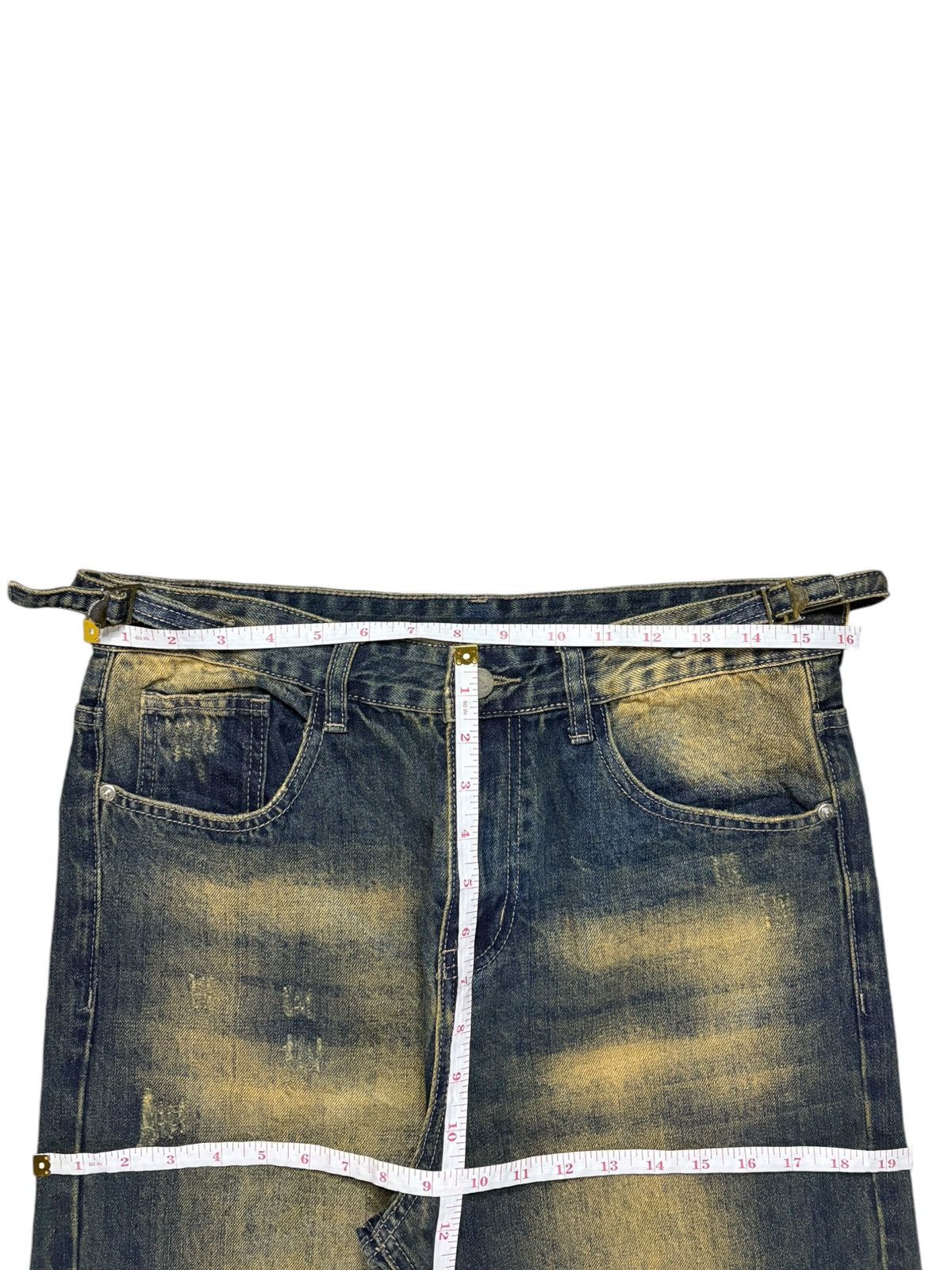 Japanese Brand Vintage Japanese Brand Rusty Wash Adjustable Baggy Jeans Size 32" / US 10 / IT 46 - 13 Thumbnail