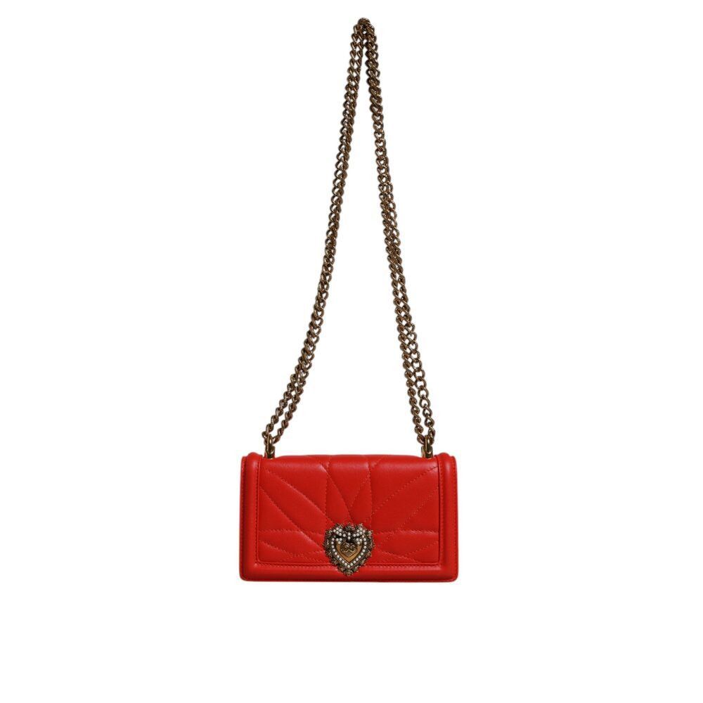 Dolce & Gabbana Dolce & Gabbana Red Quilted Devotion Crossbody Chain Phone C Size ONE SIZE - 2 Thumbnail