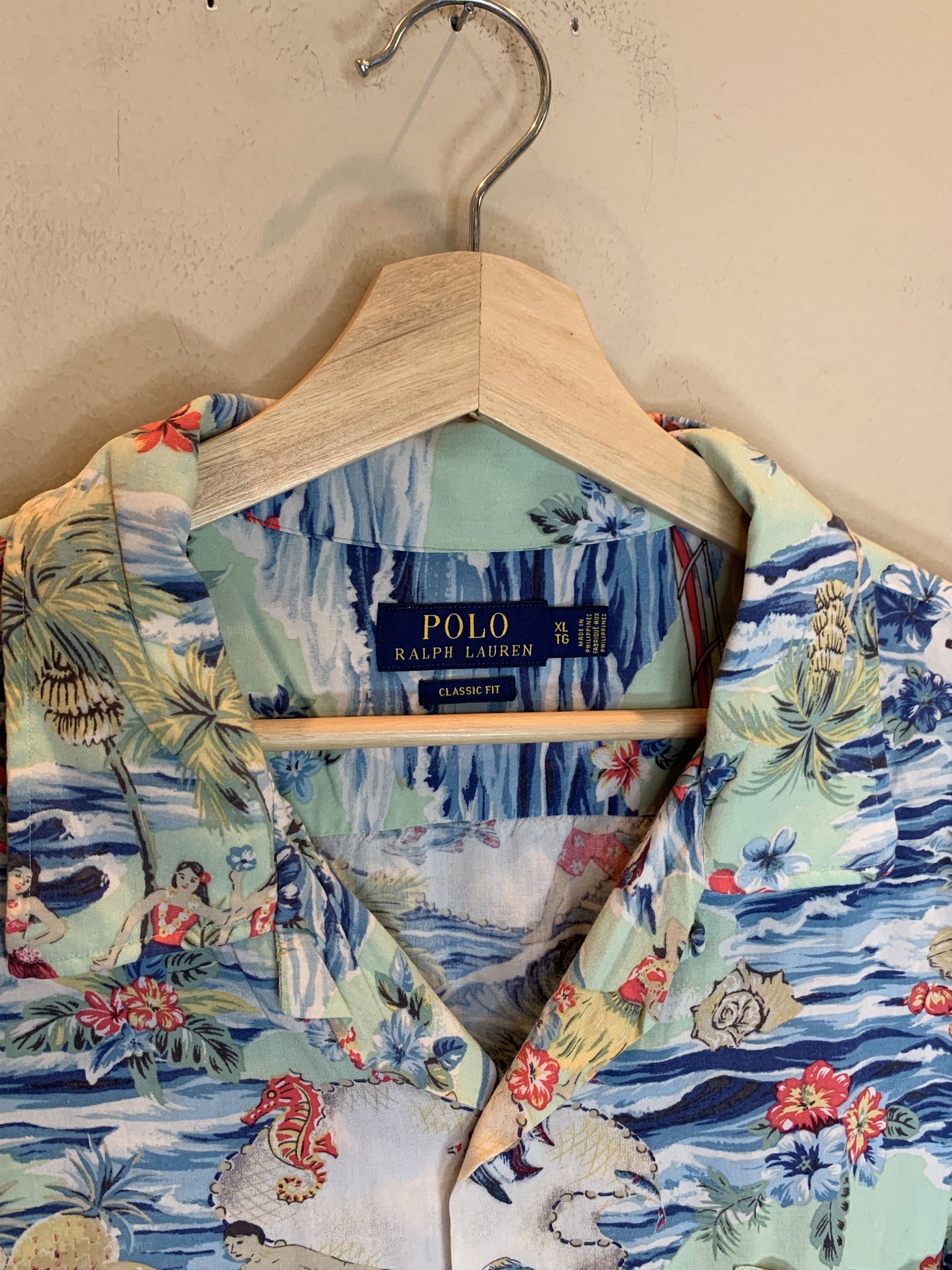 Polo Ralph Lauren RARE* Polo Ralph Lauren Surf Tiki Hawaiian Camp Button Shirt Size US XL / EU 56 / 4 - 4 Thumbnail