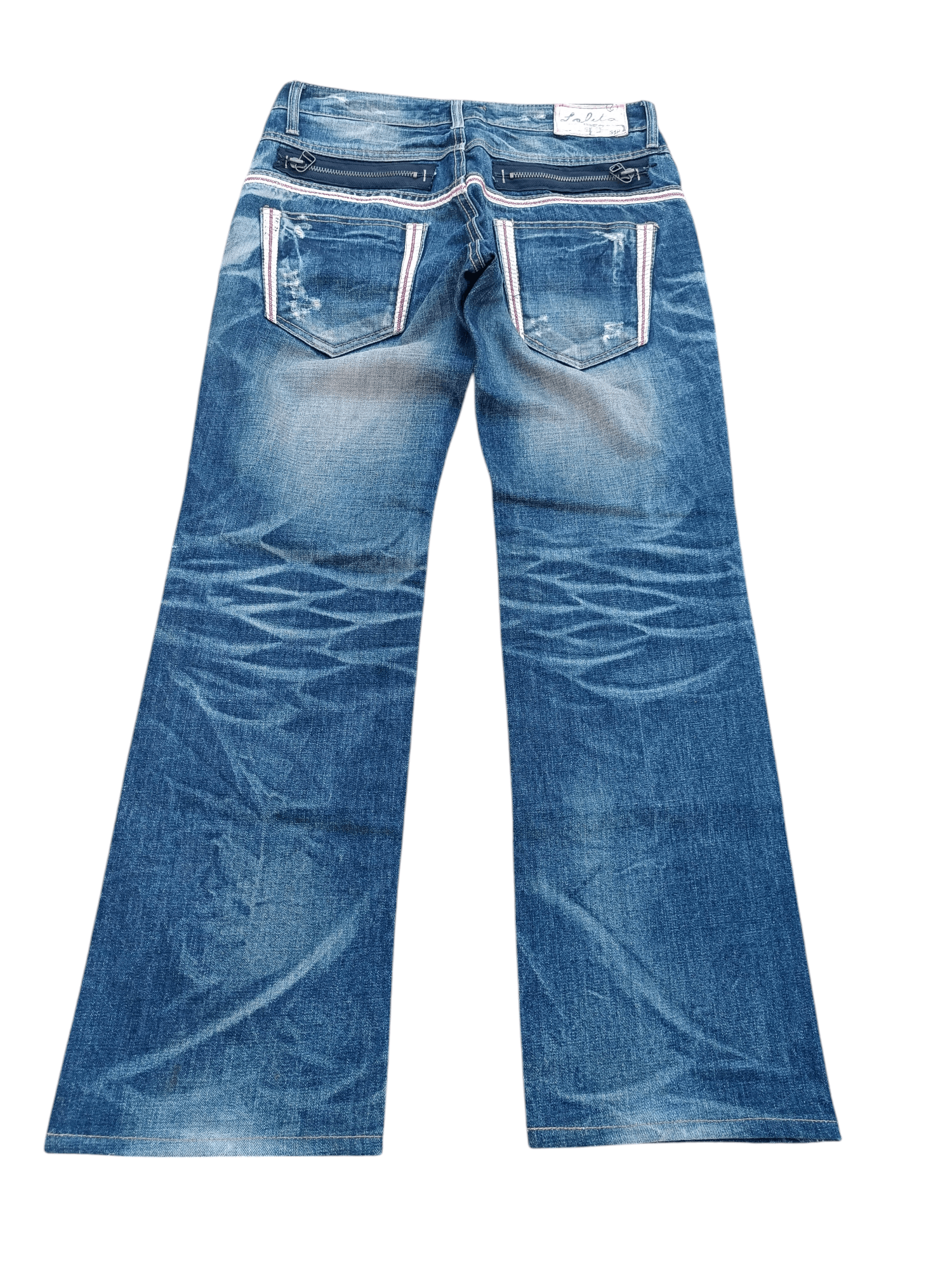 Designer FLARED💥 LOLITA JEANS DISTRESSED WHISKERS DENIM Size US 32 / EU 48 - 13 Thumbnail