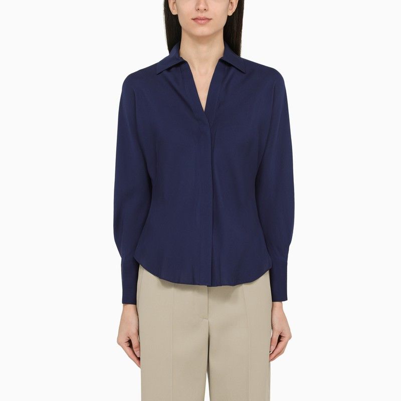 image of Vince Blue Silk Shirt, Women's (Size Medium)