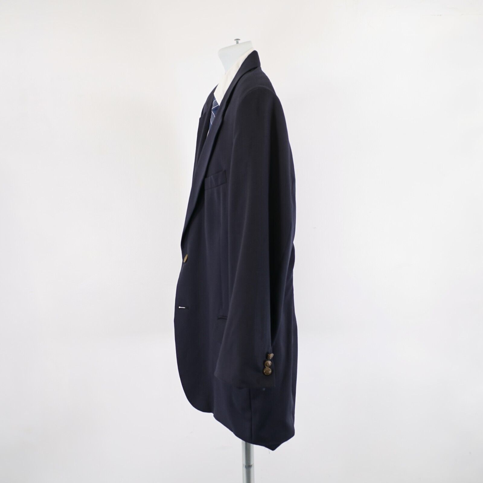 Stafford DAMAGED Stafford Wool Blue 2 Gold Button Blazer 44R Tagged 4 Size 44R - 5 Thumbnail