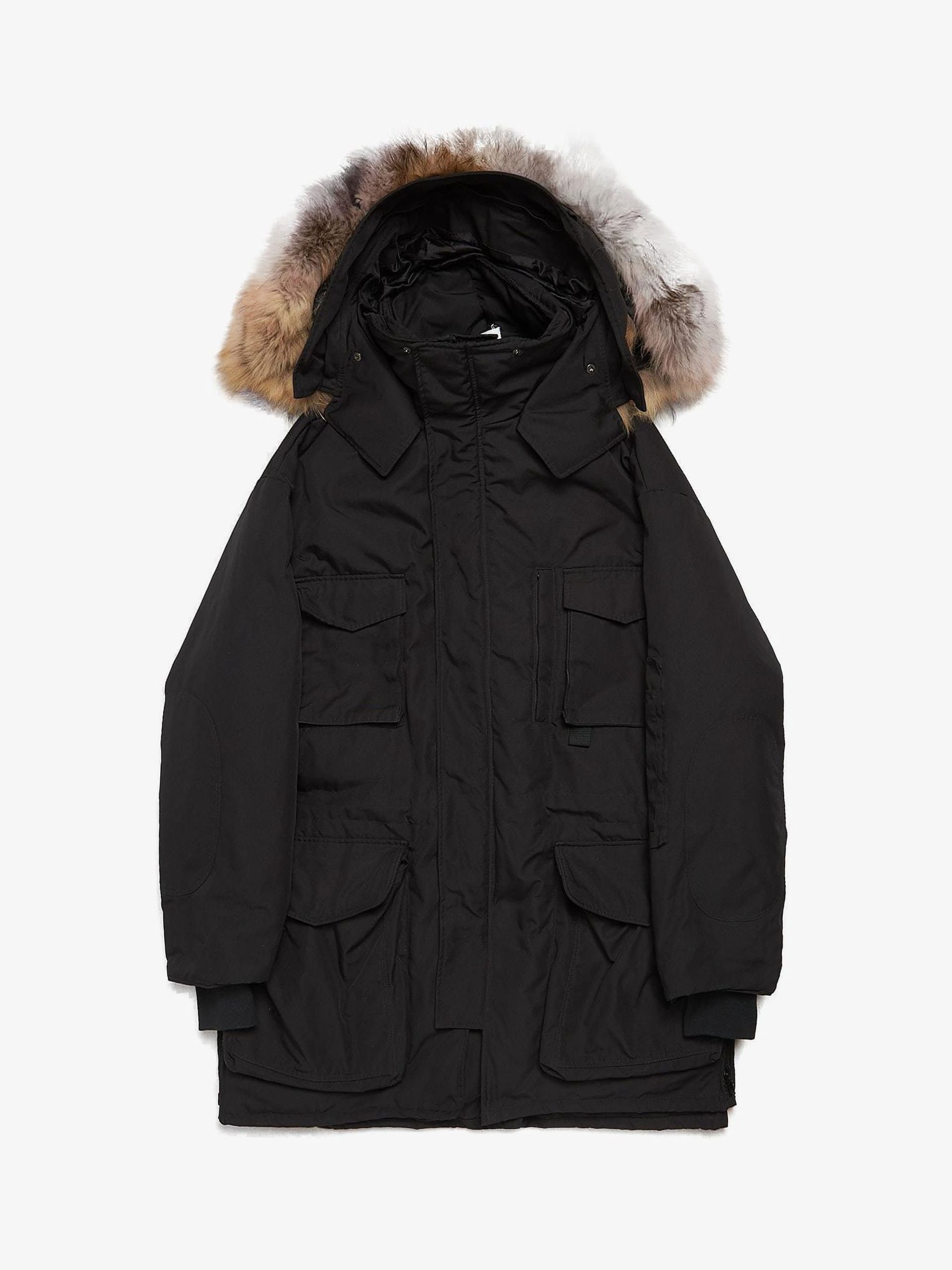 Vetements runway SS19 gimp mask parka in dark navy SZ:S