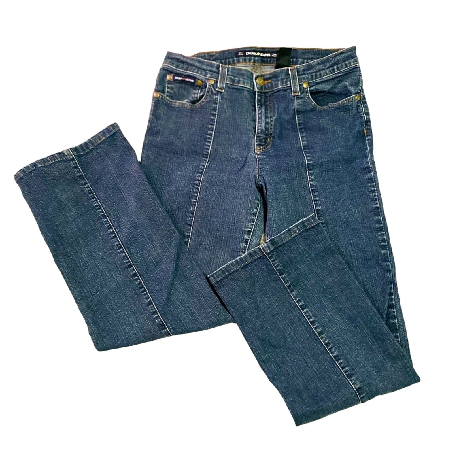 DKNY DKNY Jeans - Straight/Wide Leg Dark Denim Size 8 Size 30" / US 8 / IT 44 - 1 Thumbnail