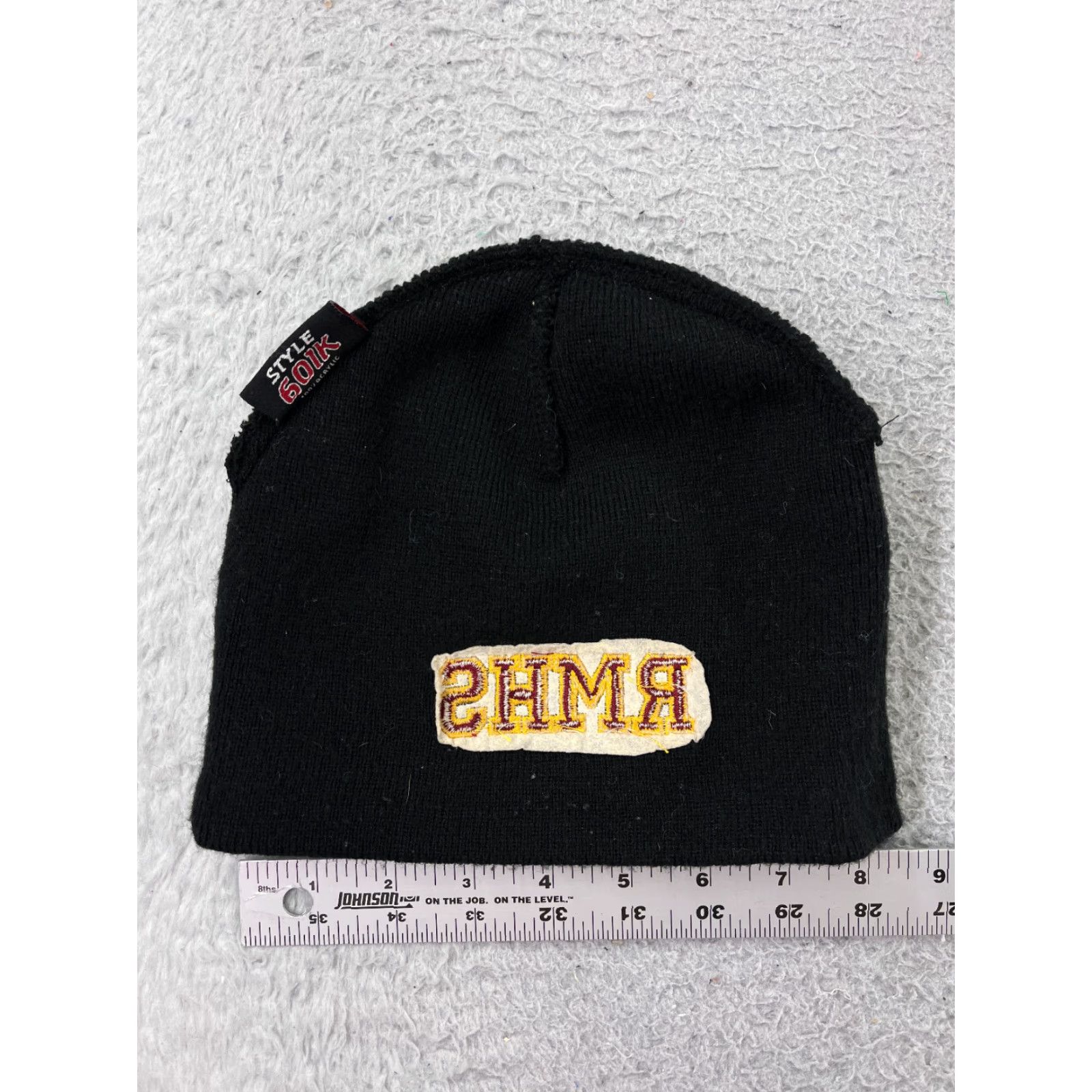Vintage Red Mountain High School Beanie Adult One Size Black Knit 100% Acrylic Size ONE SIZE - 4 Thumbnail