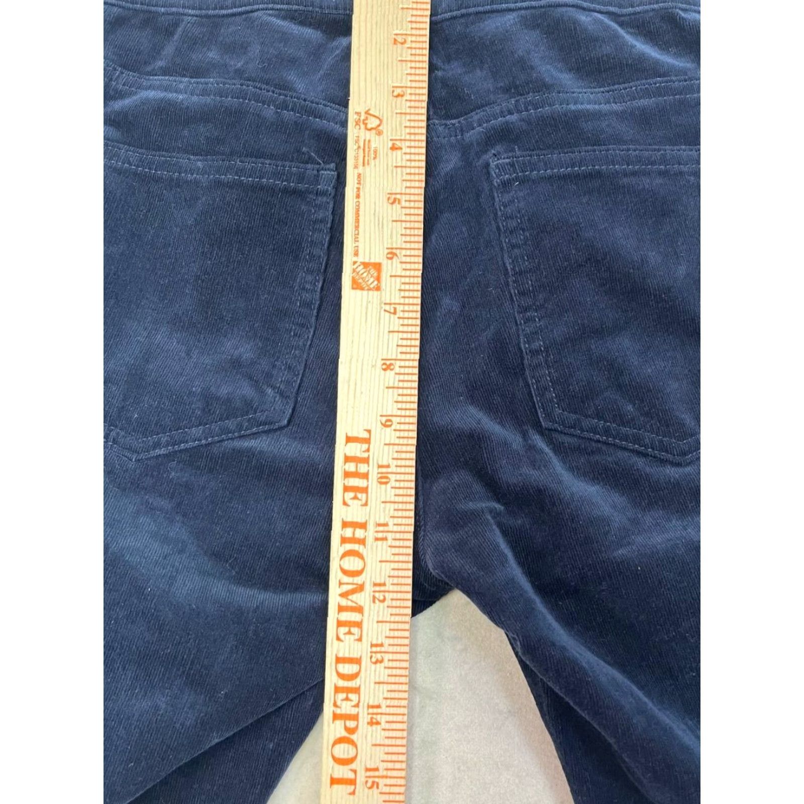 Vintage Anthropologie Pilcro The Demilune Boot Pants Women's 27 P Blue Velour Size 27" / US 4 / IT 40 - 5 Thumbnail