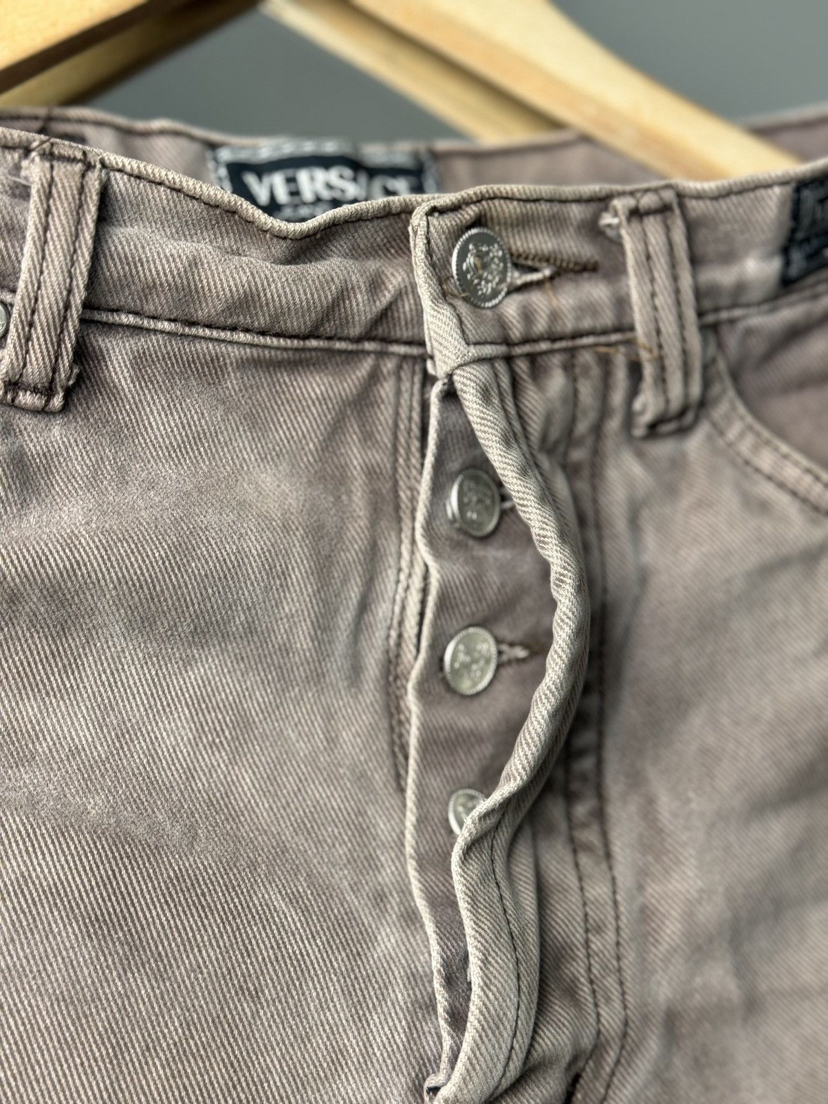 Versace × Versace Jeans Couture Vintage Versace Jeans Skinny Fit Denim Big Logo Black Siz 31 Size US 31 - 9 Thumbnail