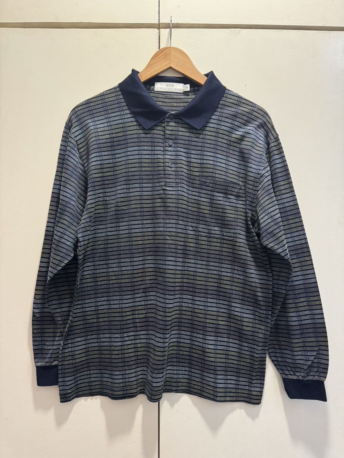 Balenciaga × Vintage Vintage Balenciaga Longsleeve Polo Size US M / EU 48-50 / 2 - 1 Thumbnail