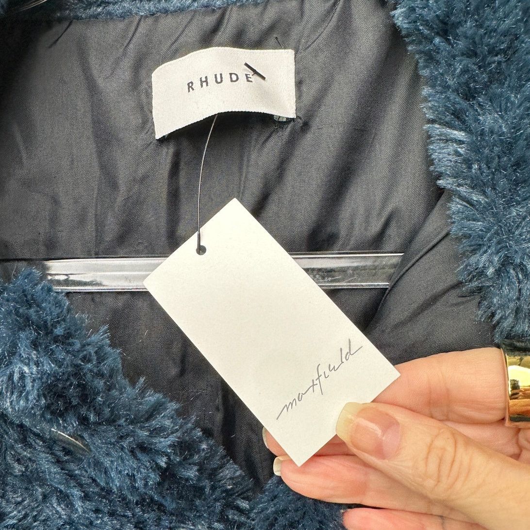 NWT Rhude Jacket Navy Blue Mens US L Sherpa