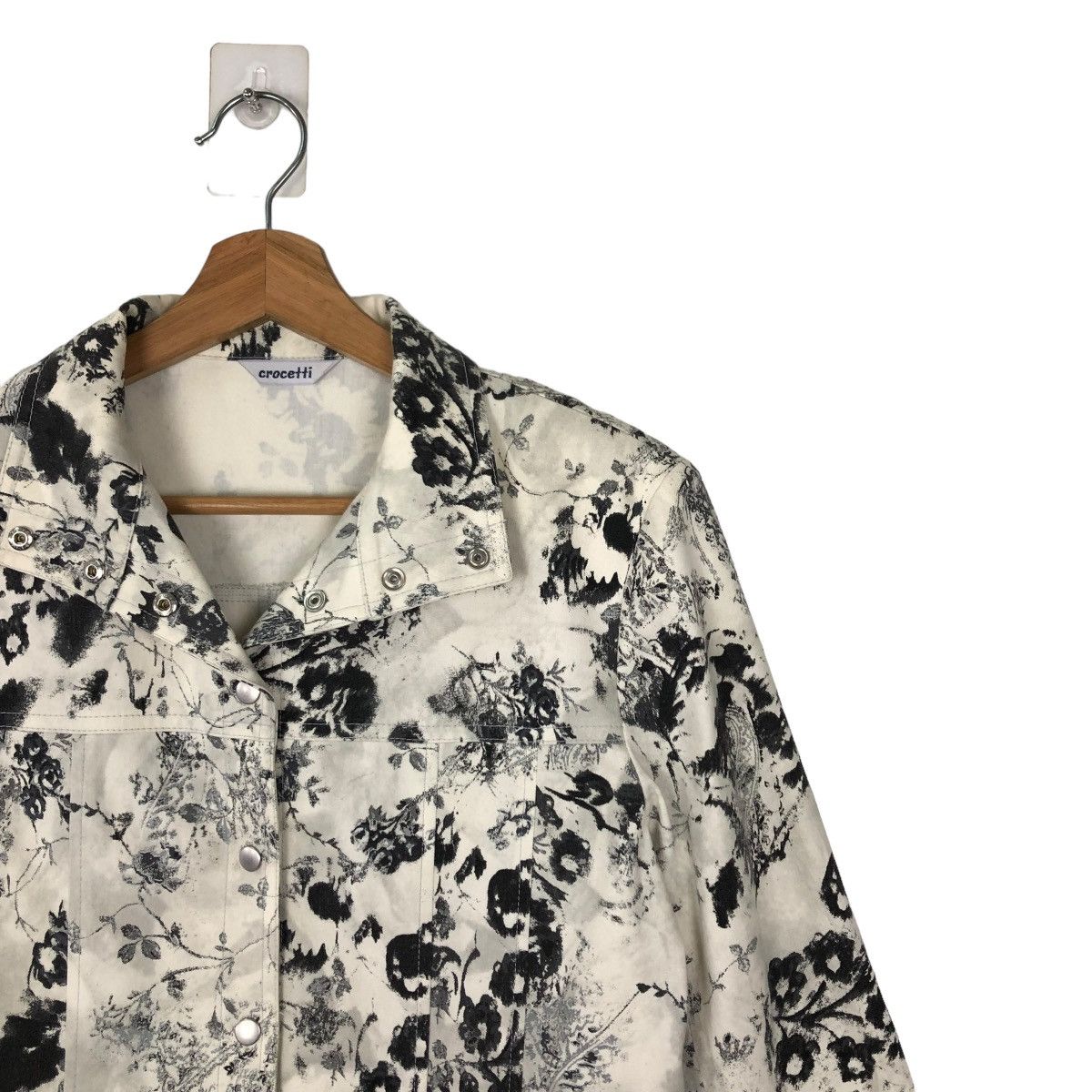 Japanese Brand VINTAGE BIKER JACKET OVERPRINT FLOWER CROCETTI ISSEY MIYAKE Size US M / EU 48-50 / 2 - 5 Thumbnail