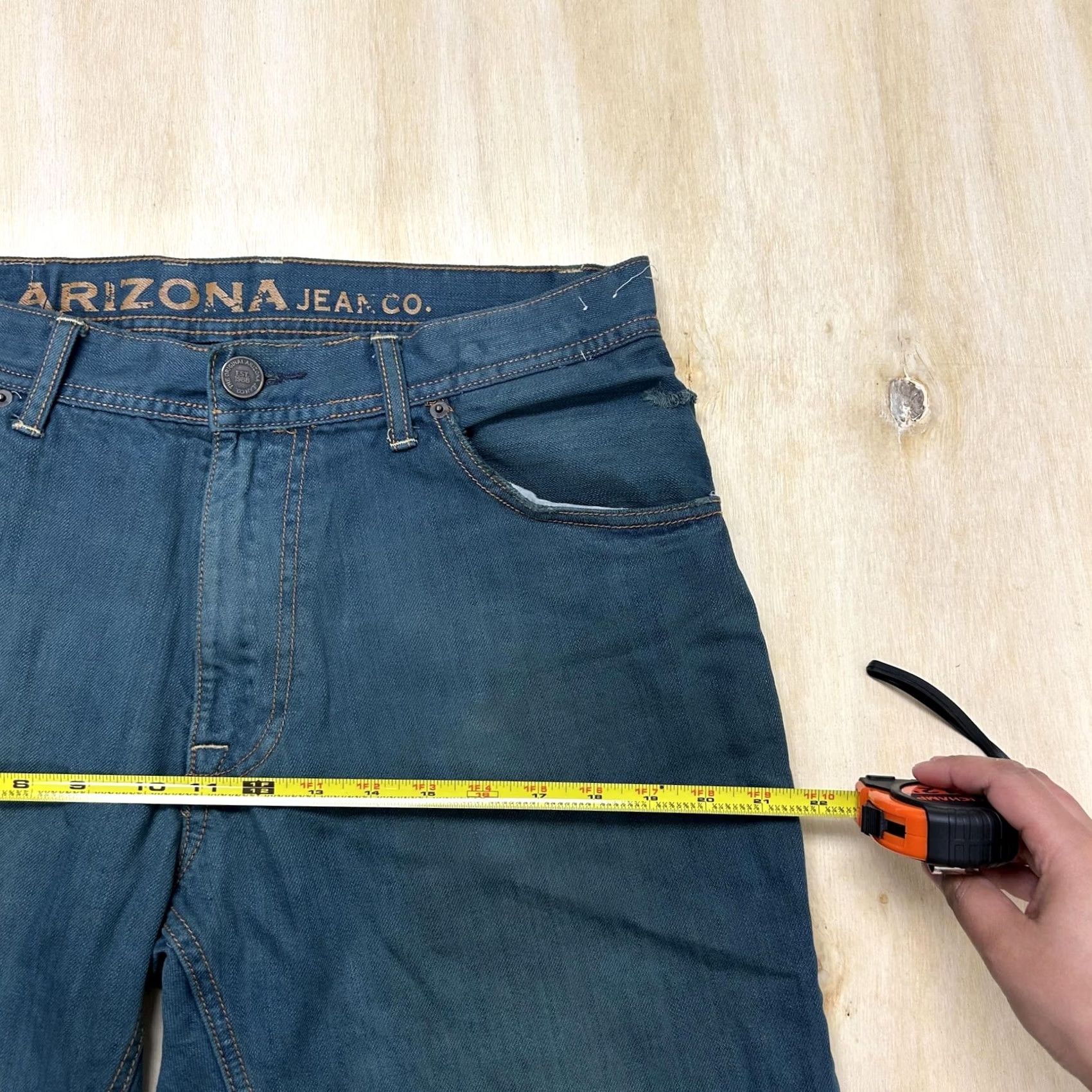 Vintage Arizona Jean Co. Mens Jeans Relaxed Fit Straight Blue Denim Medium Wash 33x30 Size US 33 - 6 Thumbnail