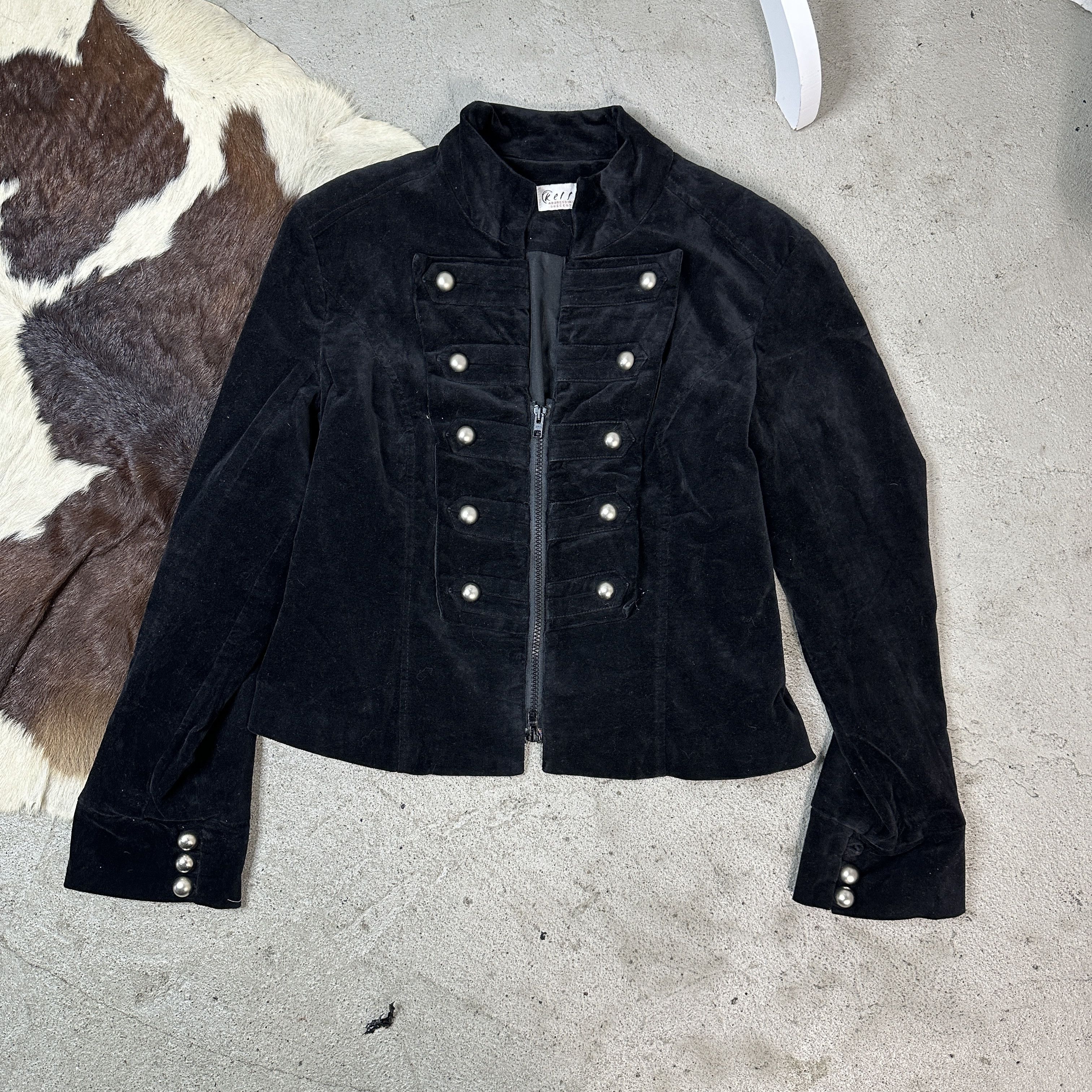 Vintage Military Styled Vintage Avant Garde Velour Jacket Size M / US 6-8 / IT 42-44 - 1 Thumbnail