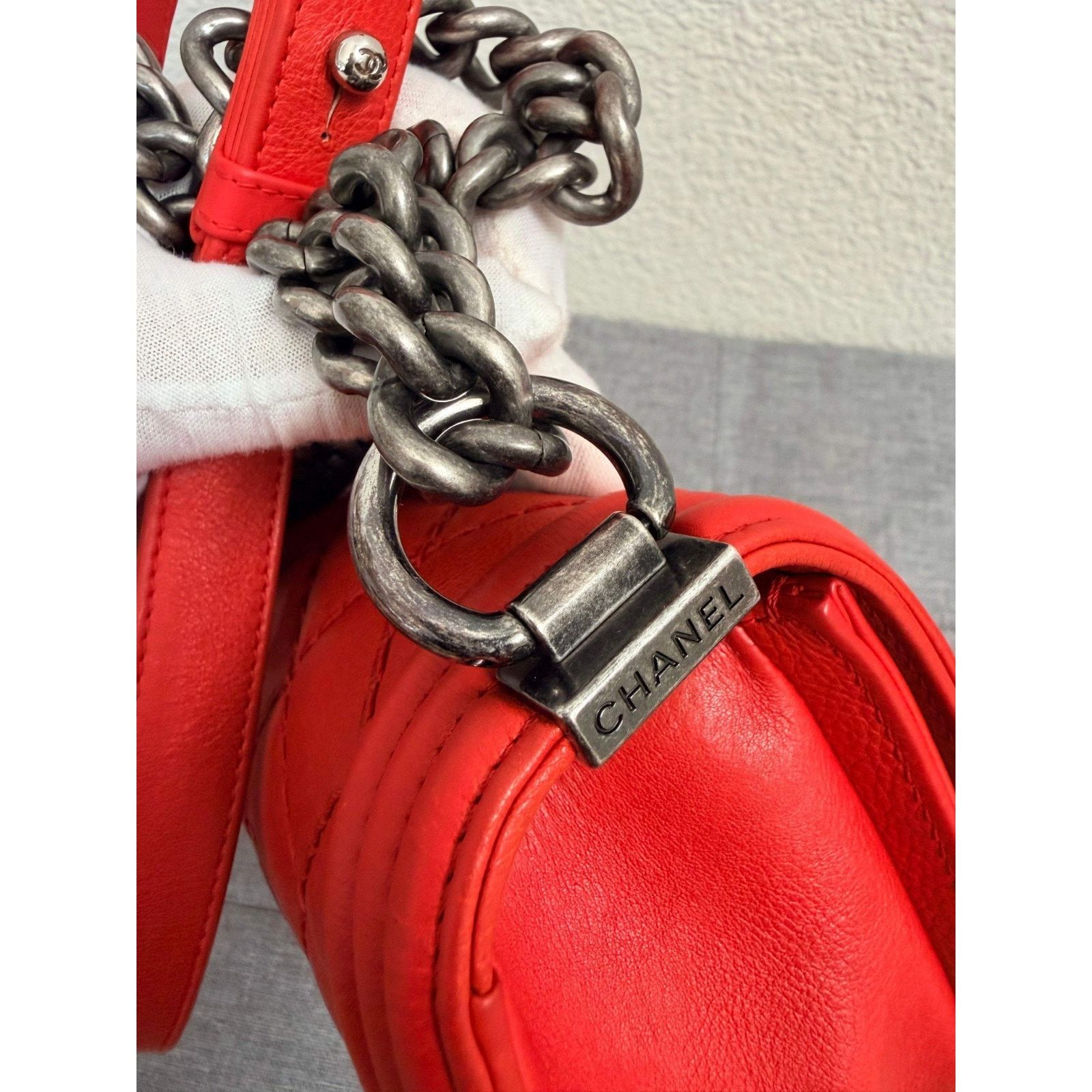 Chanel Chanel Boy Bag Small Quilted Lambskin Leather Chain Shoulder Size ONE SIZE - 11 Thumbnail