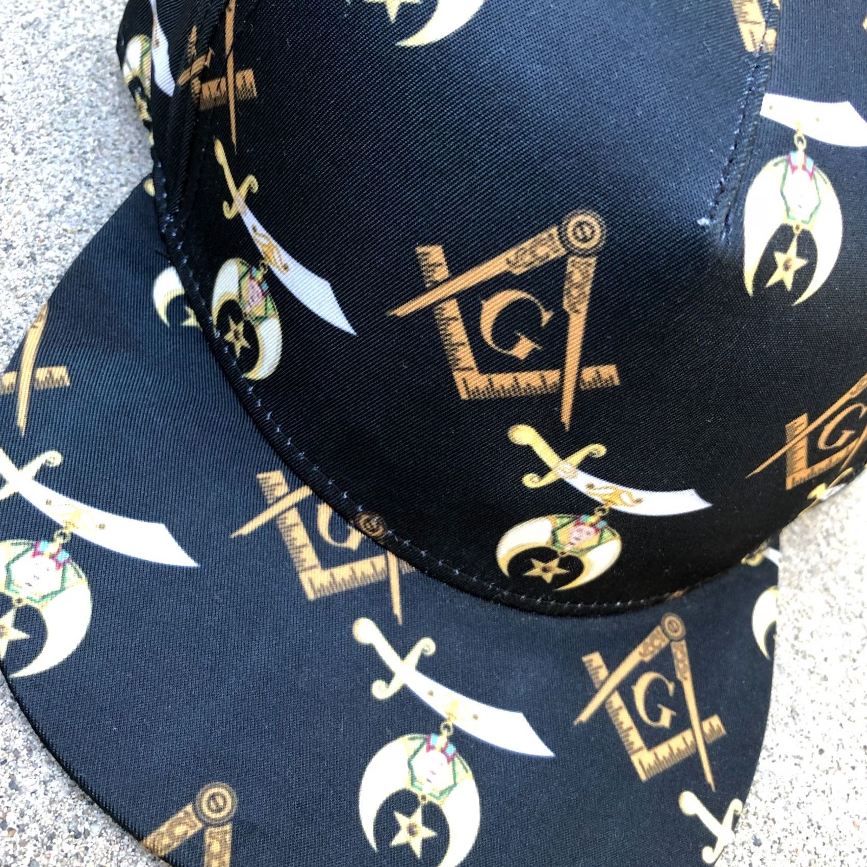 Vintage FREEMASON Snapback Hat Men's One Size Black Adjustable Cap Size ONE SIZE - 2 Thumbnail