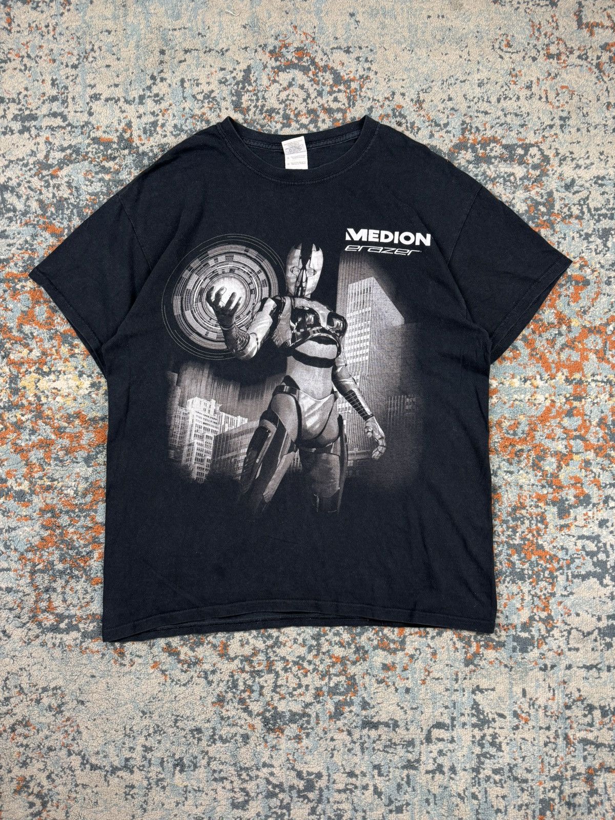 Playstation × Vintage Vintage 00s Medion Erazer gaming laptop computer graphic tee Size US XL / EU 56 / 4 - 1 Thumbnail