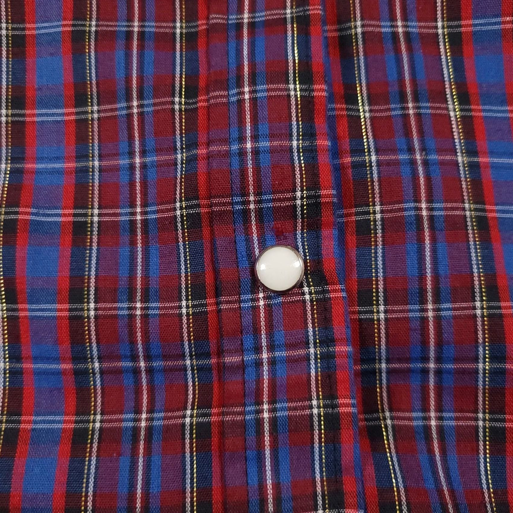 J Brand VINTAGE DEE CEE Western Pearl Snap Shirt Womens 13/14 Red Blue Plaid USA Made Shirt Mens Women Girls Size XL / US 12-14 / IT 48-50 - 5 Thumbnail