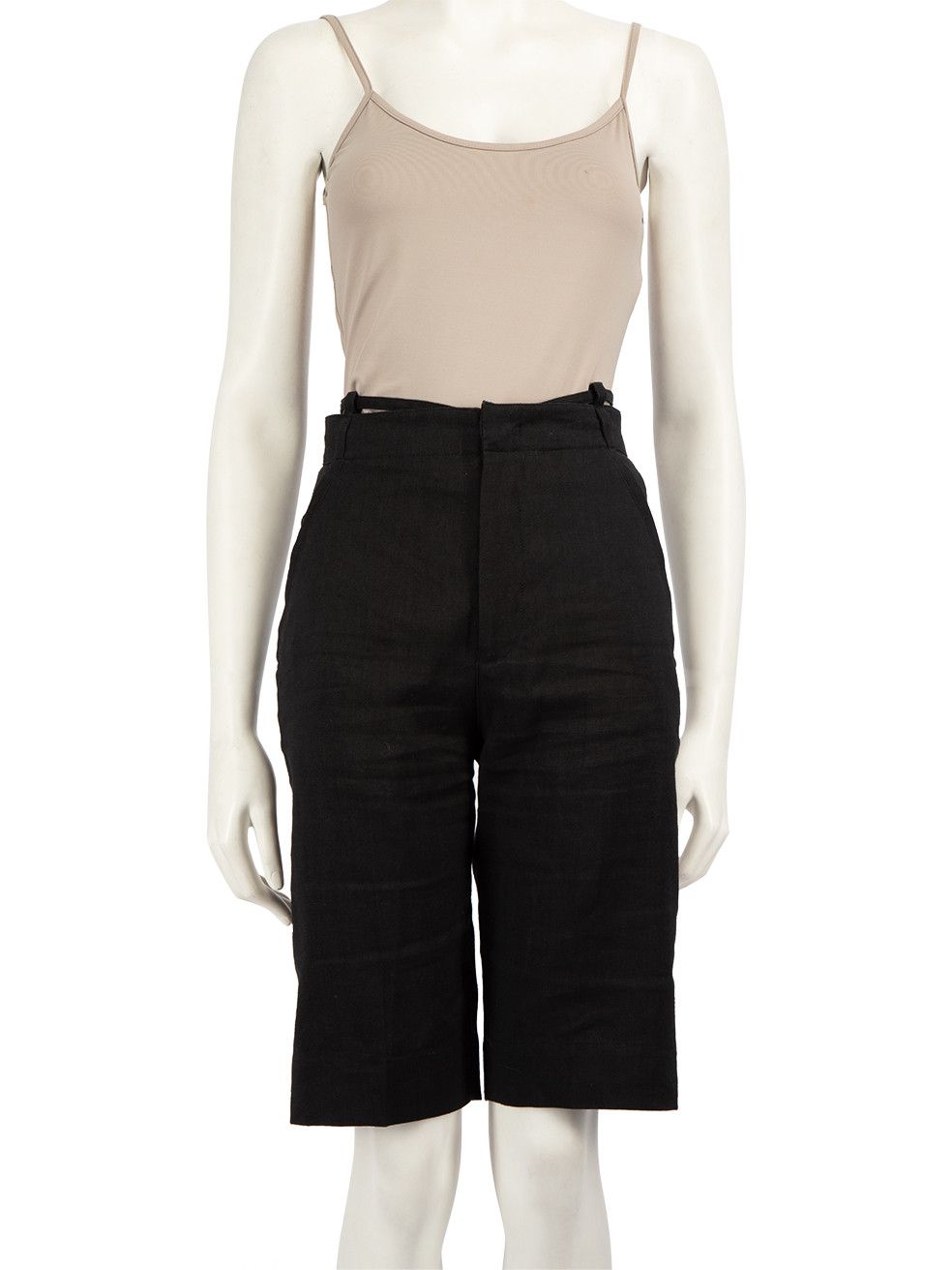 image of Jacquemus Black Belted Knee Length Shorts, Women's (Size 26)