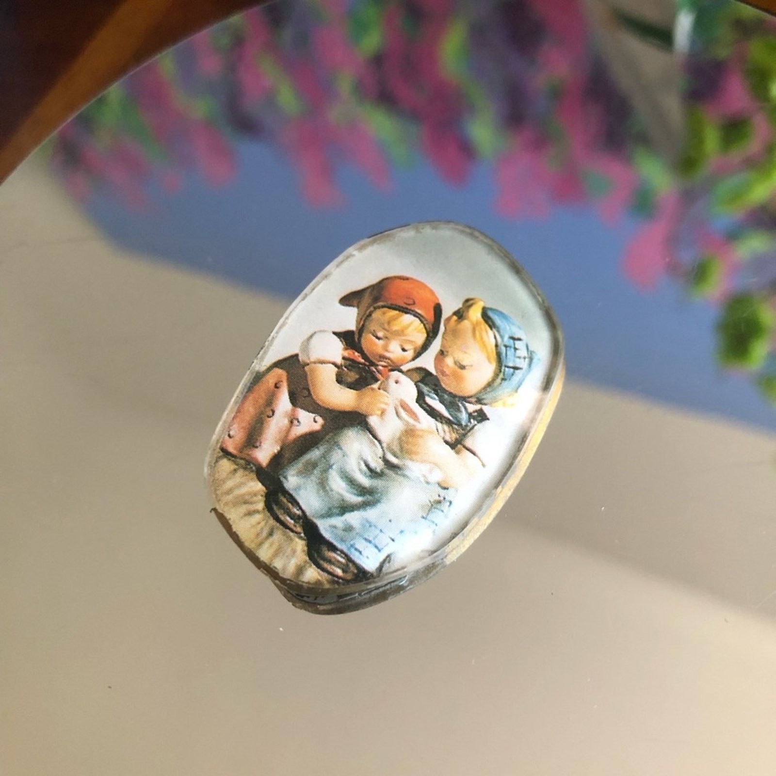Vintage Vintage handmade Swedish girls glass brooch pin Size ONE SIZE - 1 Thumbnail