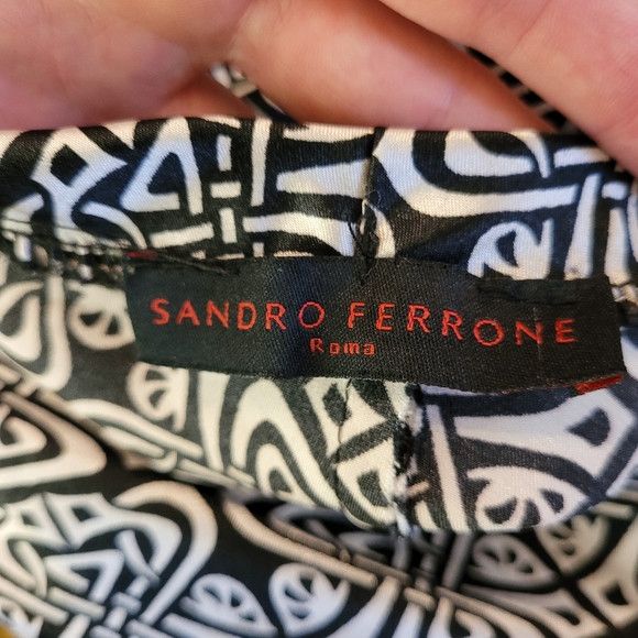 Vintage Sandro Ferrone Roma Midi Skirt Silver & Black - Size L Size 30" / US 8 / IT 44 - 5 Thumbnail